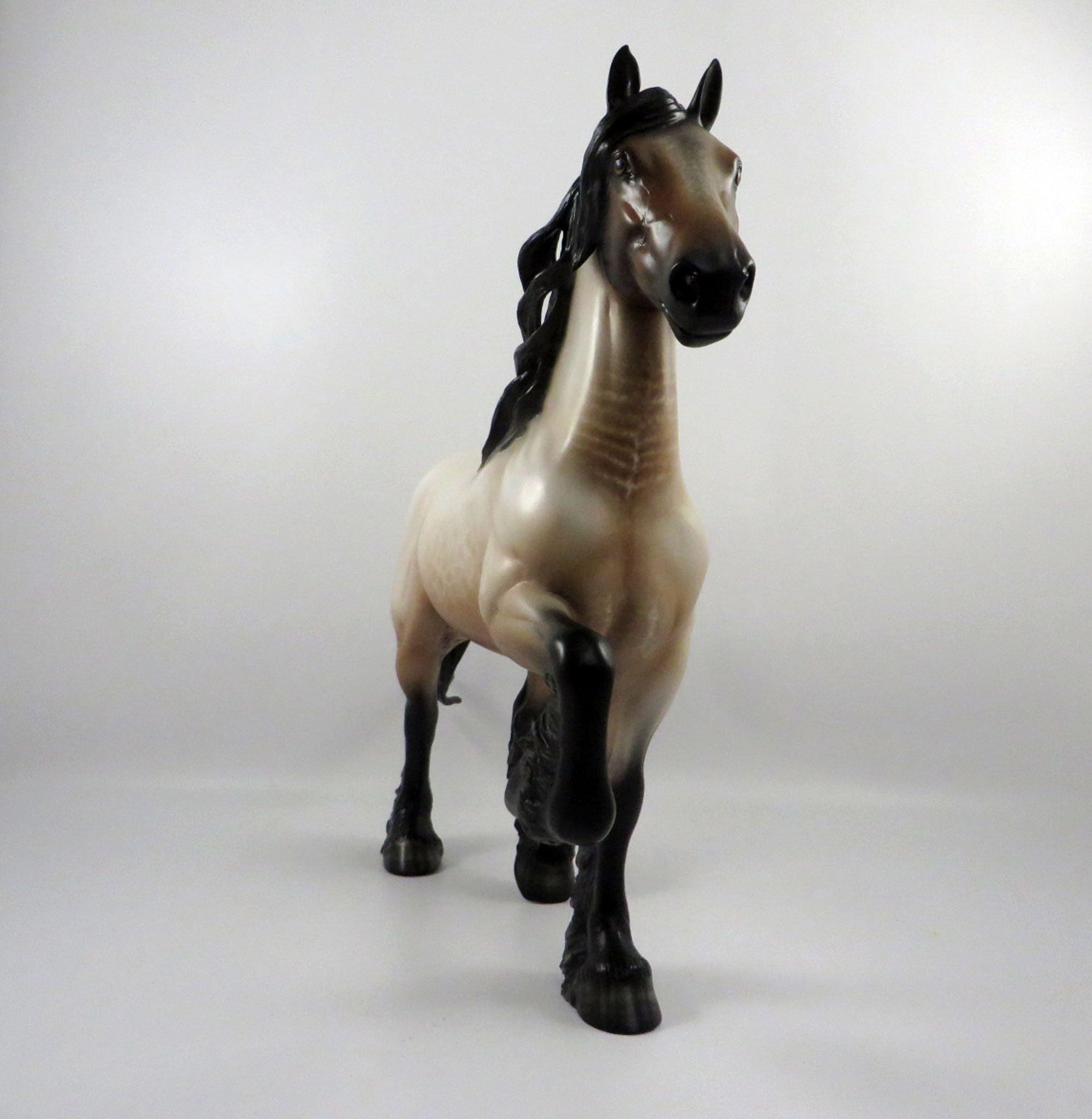 Stormicide-OOAK Reversed Dapple Bay Trotting Drafter Painted By Sheryl Leisure  2/25/21