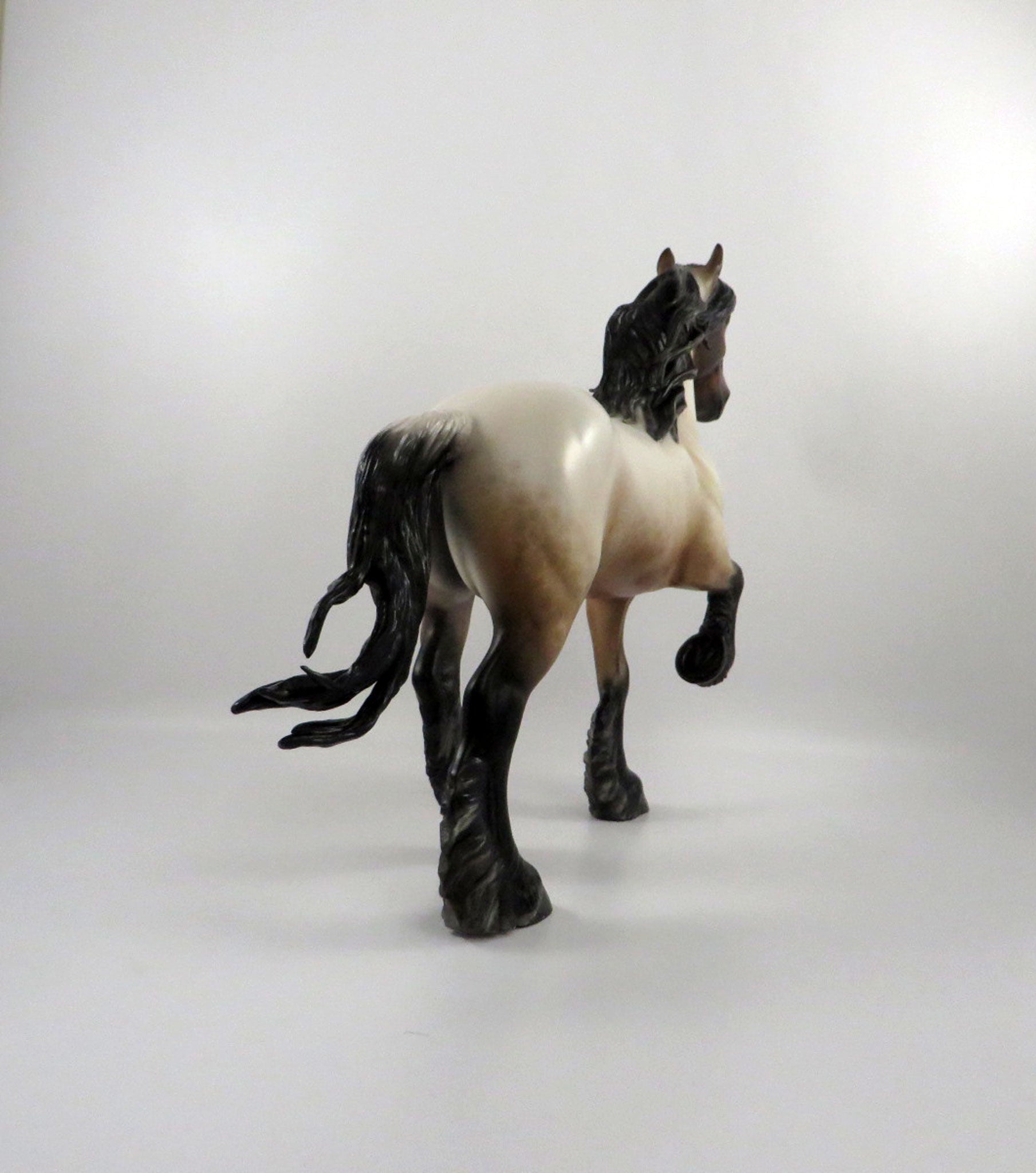 Stormicide-OOAK Reversed Dapple Bay Trotting Drafter Painted By Sheryl Leisure  2/25/21