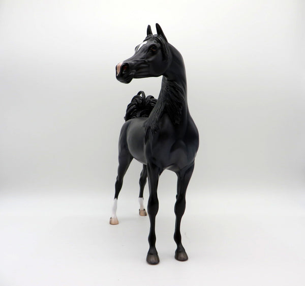 StricklandOOAK Dapple Black Arabian Painted by Caroline Boydston EQ 2