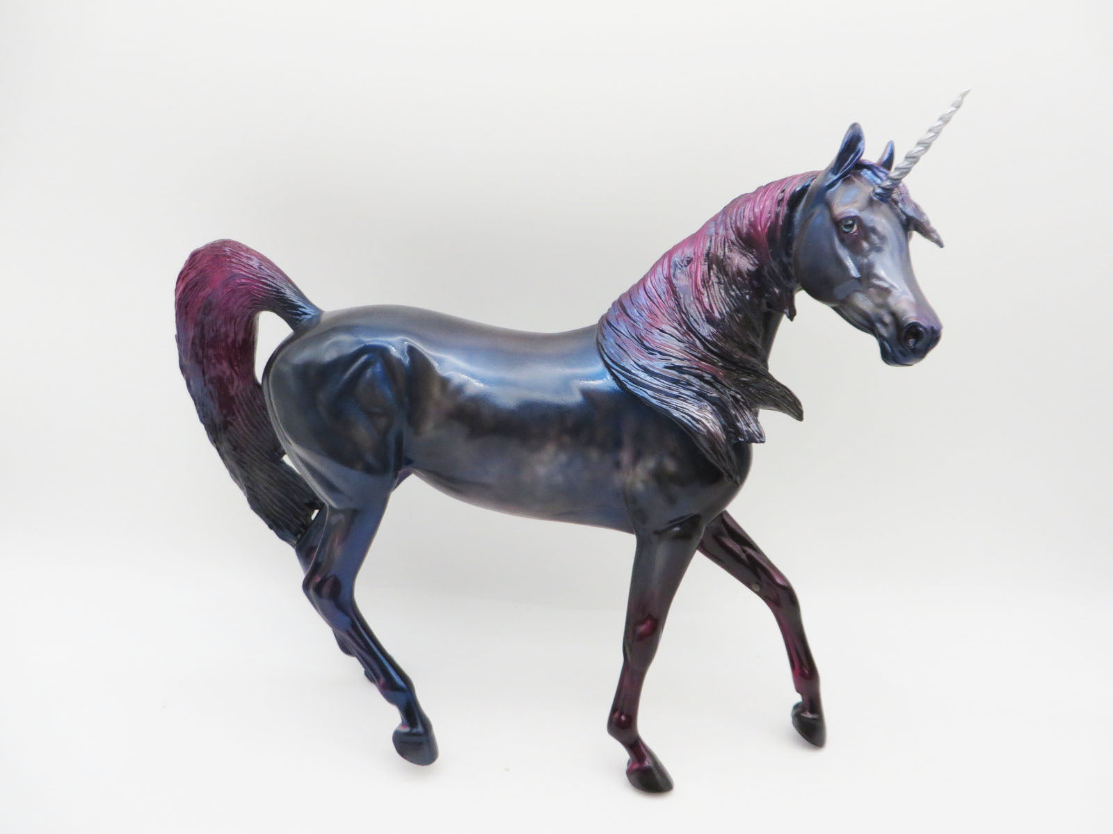 Sugar Plums Dancing - OOAK - BEST OFFER - Dapple Purple and Blues Decorator Unicorn Arabian Mare By Julie Keim - Christmas Tails 2022 - CT22