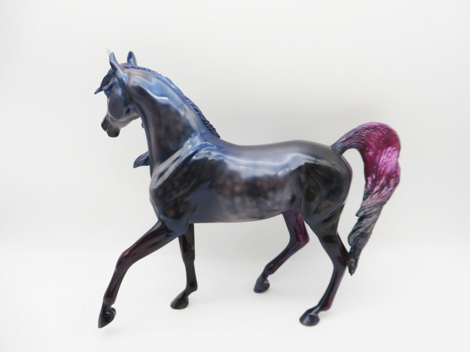 Sugar Plums Dancing - OOAK - BEST OFFER - Dapple Purple and Blues Decorator Unicorn Arabian Mare By Julie Keim - Christmas Tails 2022 - CT22