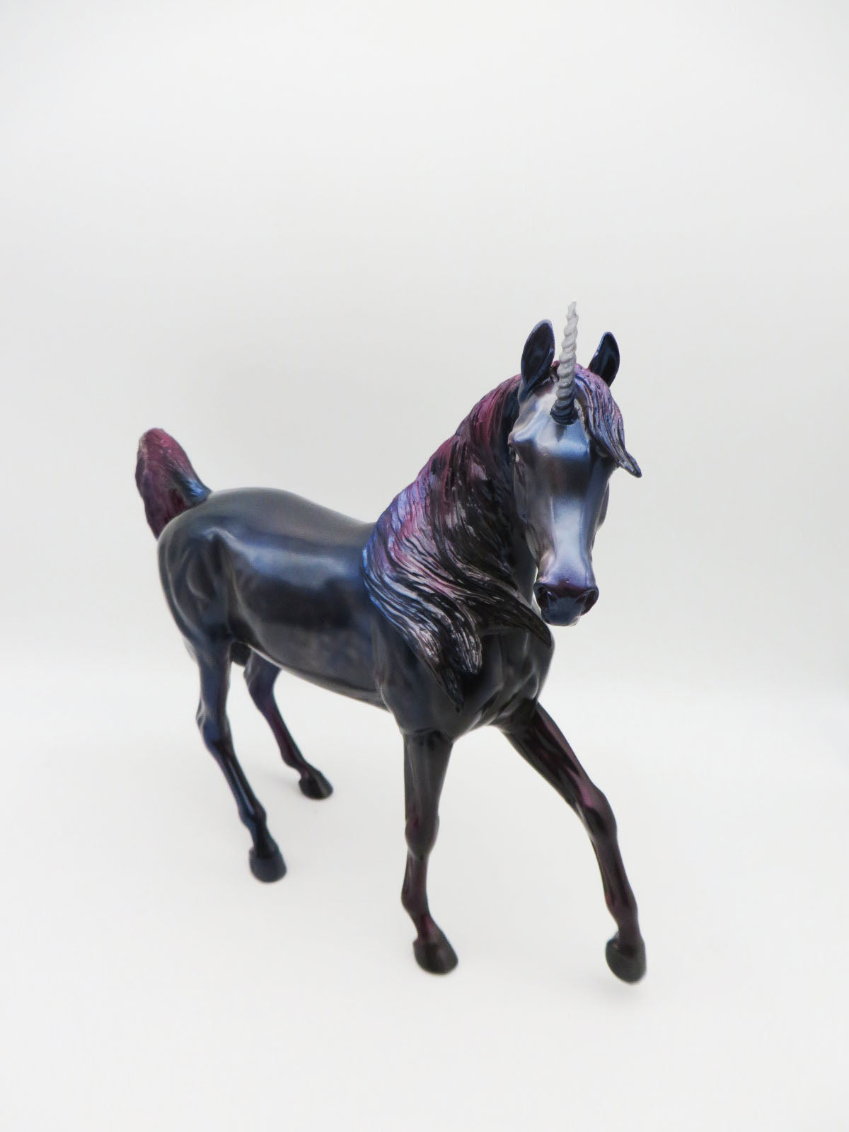 Sugar Plums Dancing - OOAK - BEST OFFER - Dapple Purple and Blues Decorator Unicorn Arabian Mare By Julie Keim - Christmas Tails 2022 - CT22