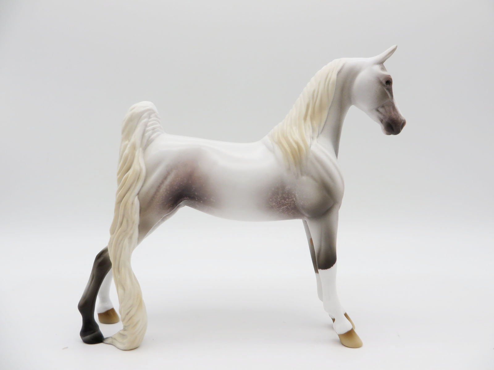 TWIGHLIGHT MOON - OOAK MOTTLED GREY PEBBLE SADDLEBRED BY ASHLEY PALMER LHS 22