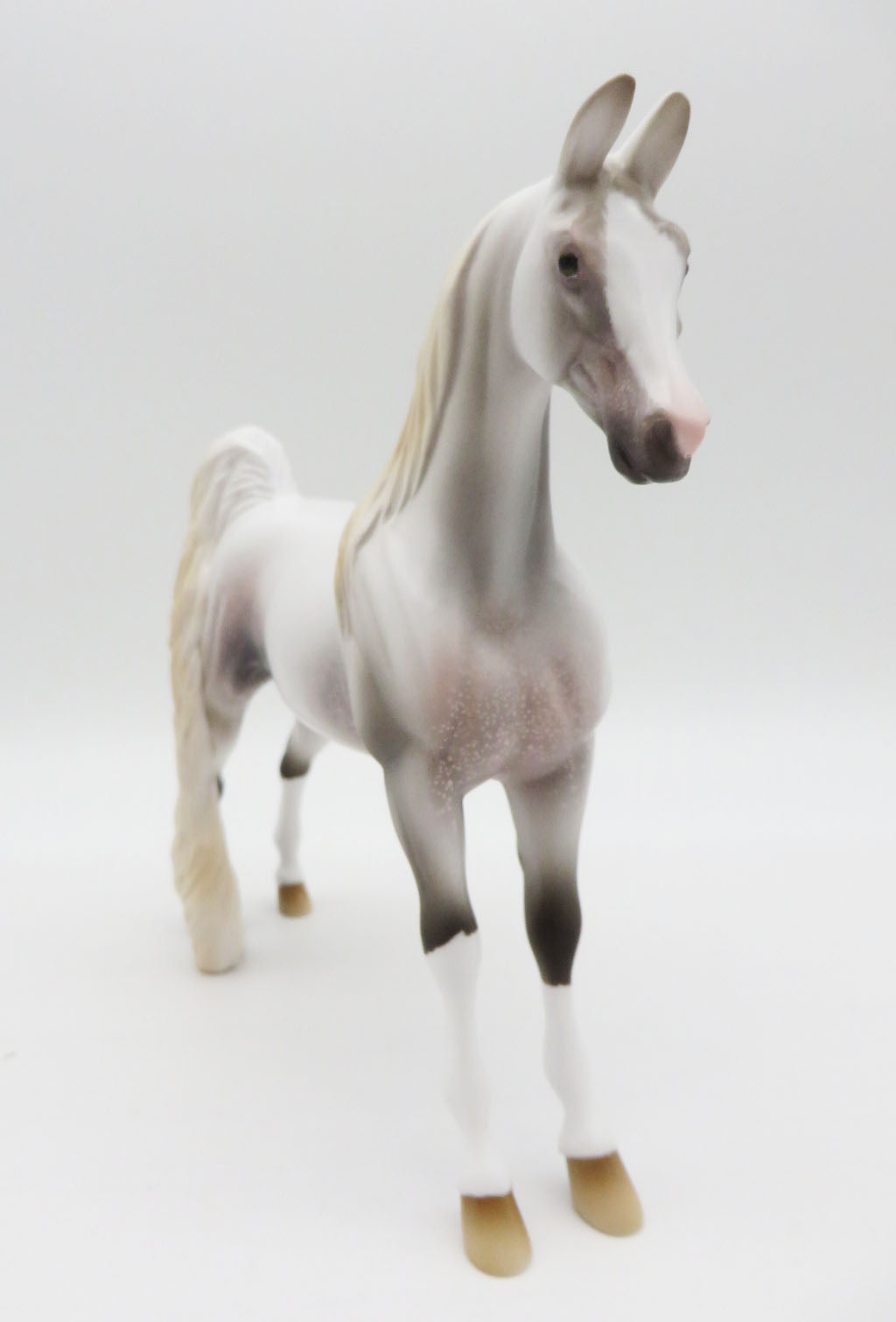 TWIGHLIGHT MOON - OOAK MOTTLED GREY PEBBLE SADDLEBRED BY ASHLEY PALMER LHS 22