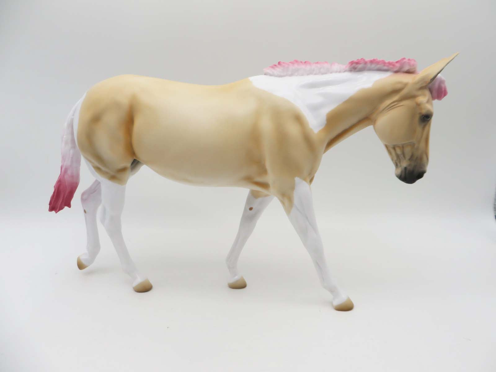 Teeter - LE 15 - Palomino Paint Mule with Dyed Pink Mane and Tail By Angela Marleau - SHCF23