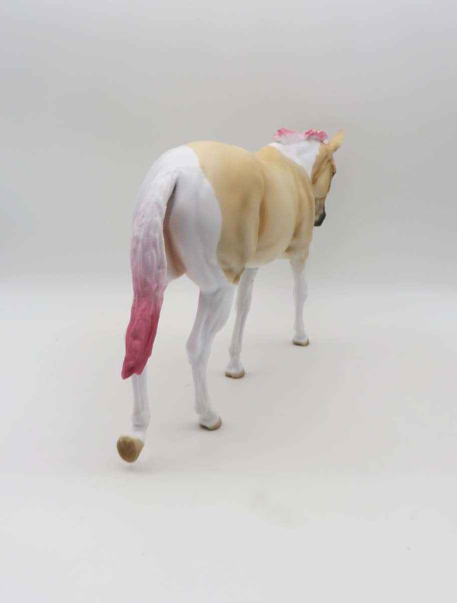 Teeter - LE 15 - Palomino Paint Mule with Dyed Pink Mane and Tail By Angela Marleau - SHCF23