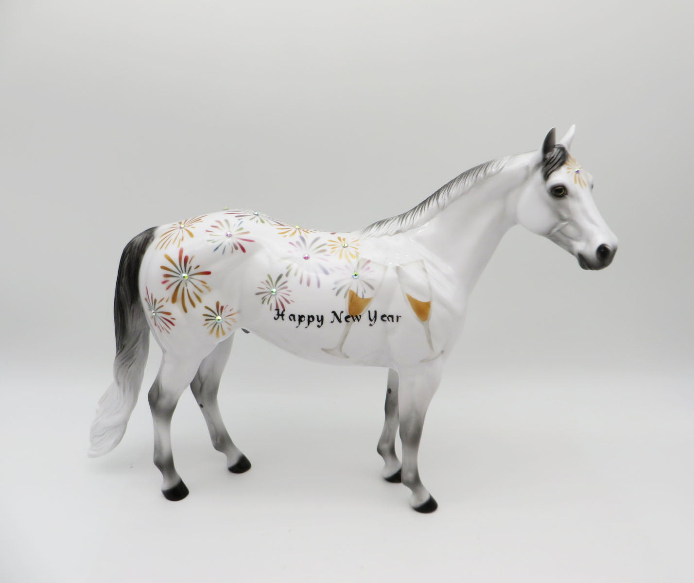 Toasts At Midnight - OOAK - Decorator Happy New Years Ideal Stock Horse by Dawn Quick - Best Offers 1/3/23