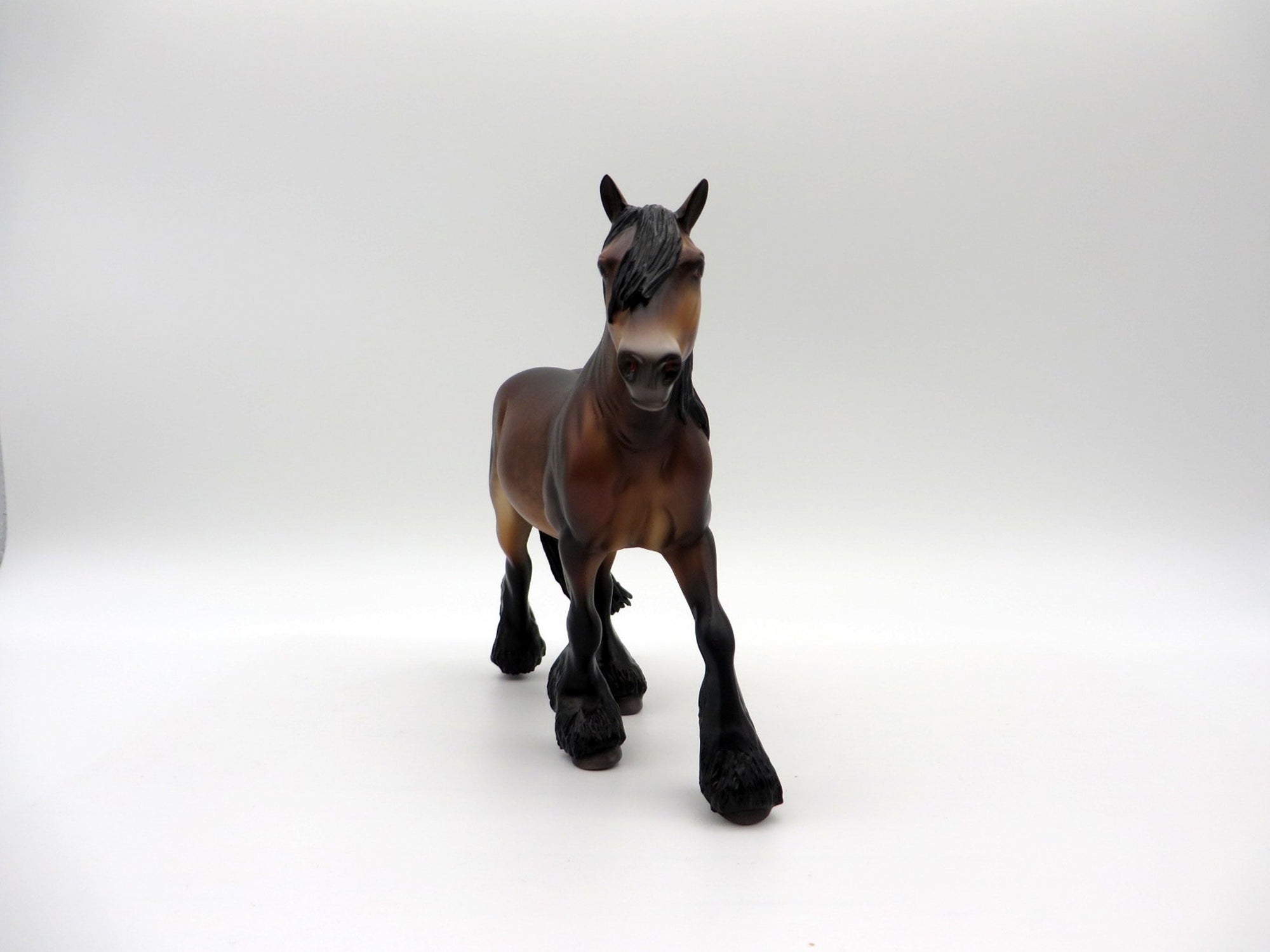 Tocantins-OOAK Dapple Bay Pebbles Trotting Draft Painted By Caroline Boydston