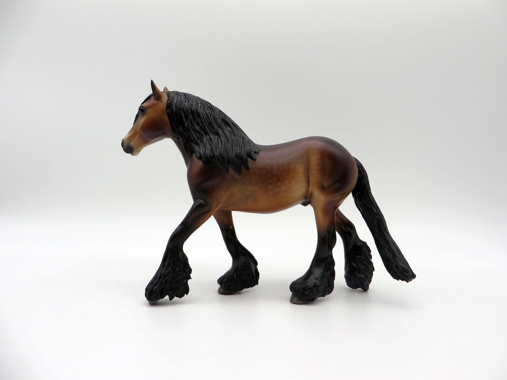 Tocantins-OOAK Dapple Bay Pebbles Trotting Draft Painted By Caroline Boydston