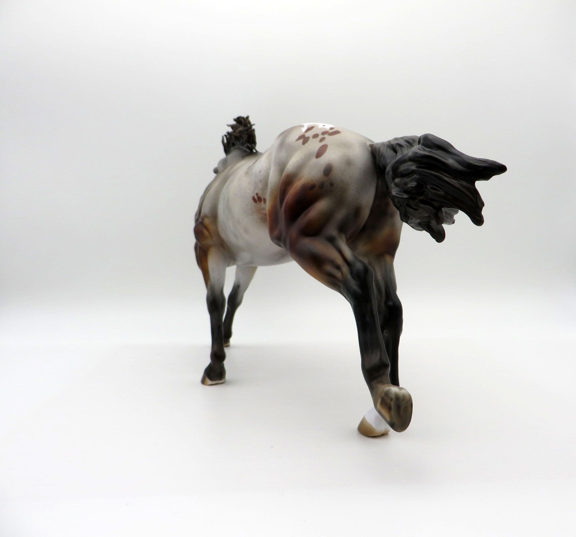 Tolkien-OOAK Bay Varnish Roan Running Stock Horse Painted By Julie Keim EQ 21