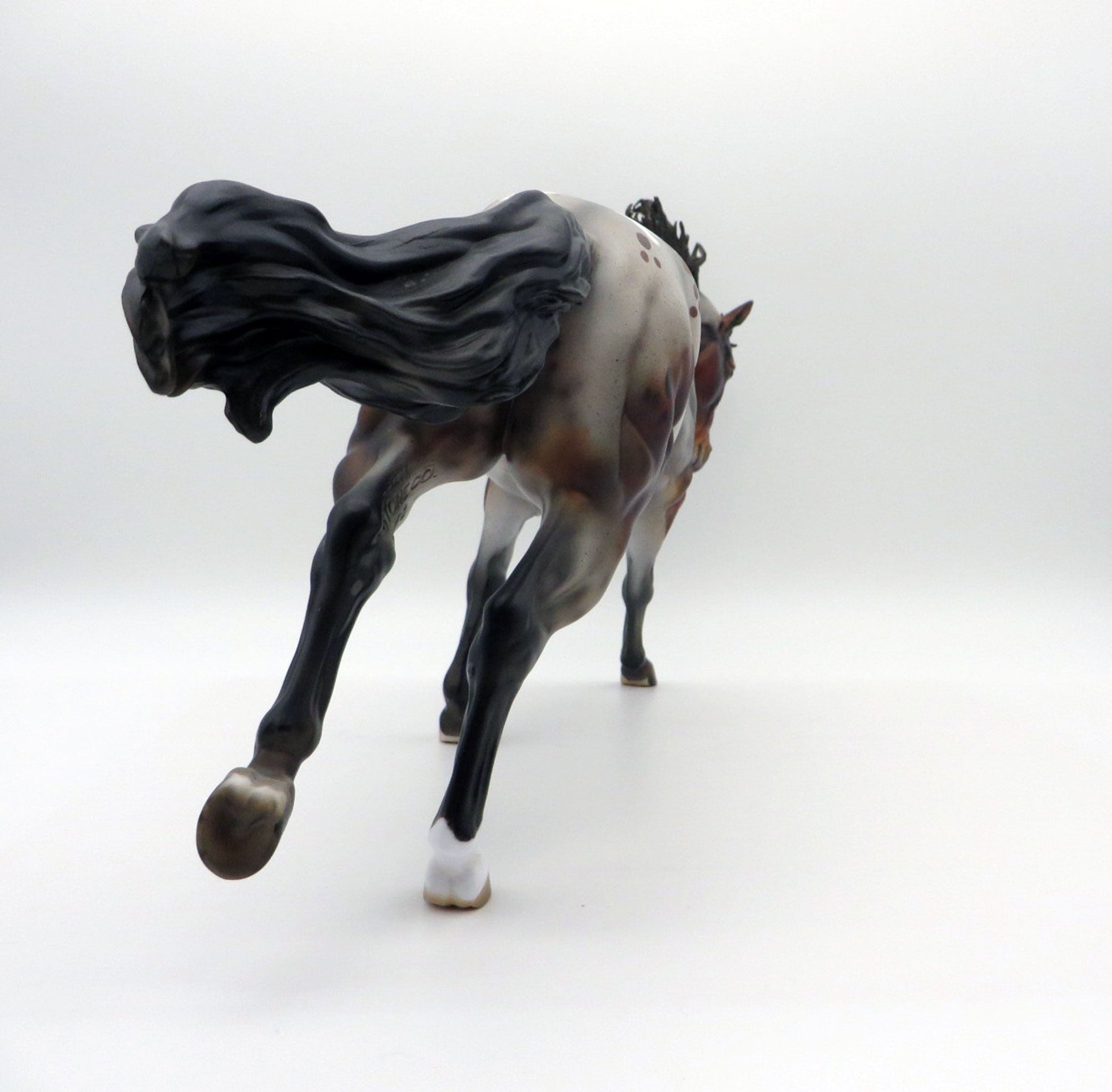 Tolkien-OOAK Bay Varnish Roan Running Stock Horse Painted By Julie Keim EQ 21