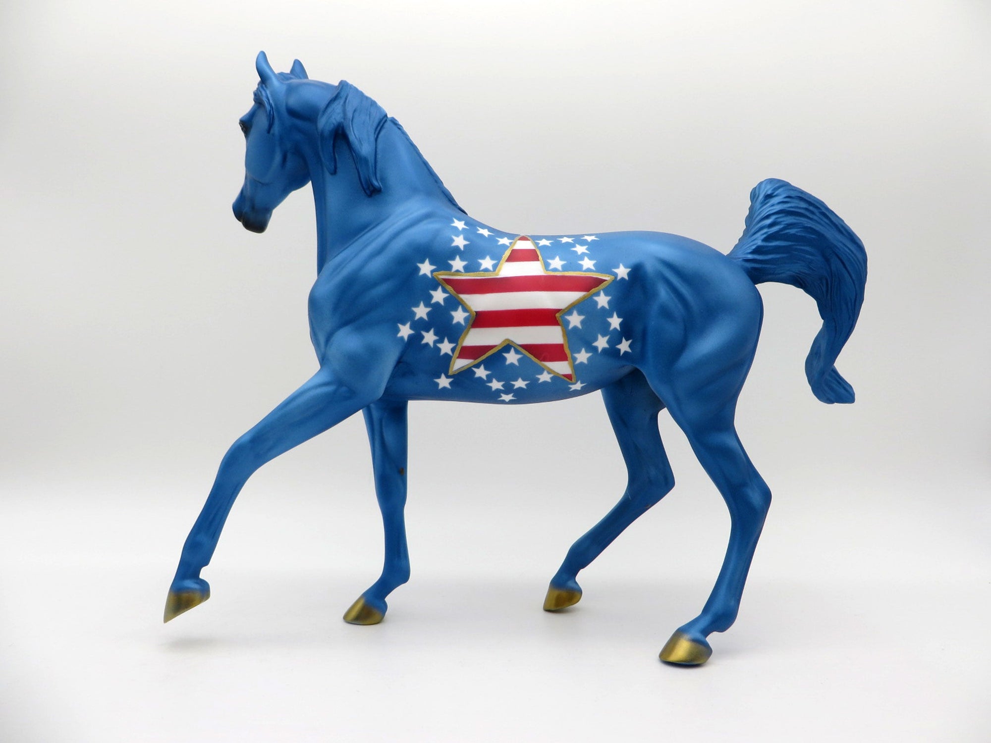 USA-OOAK Memorial Day Deco Arabian Mare  Painted By Dawn Quick  5/28/21