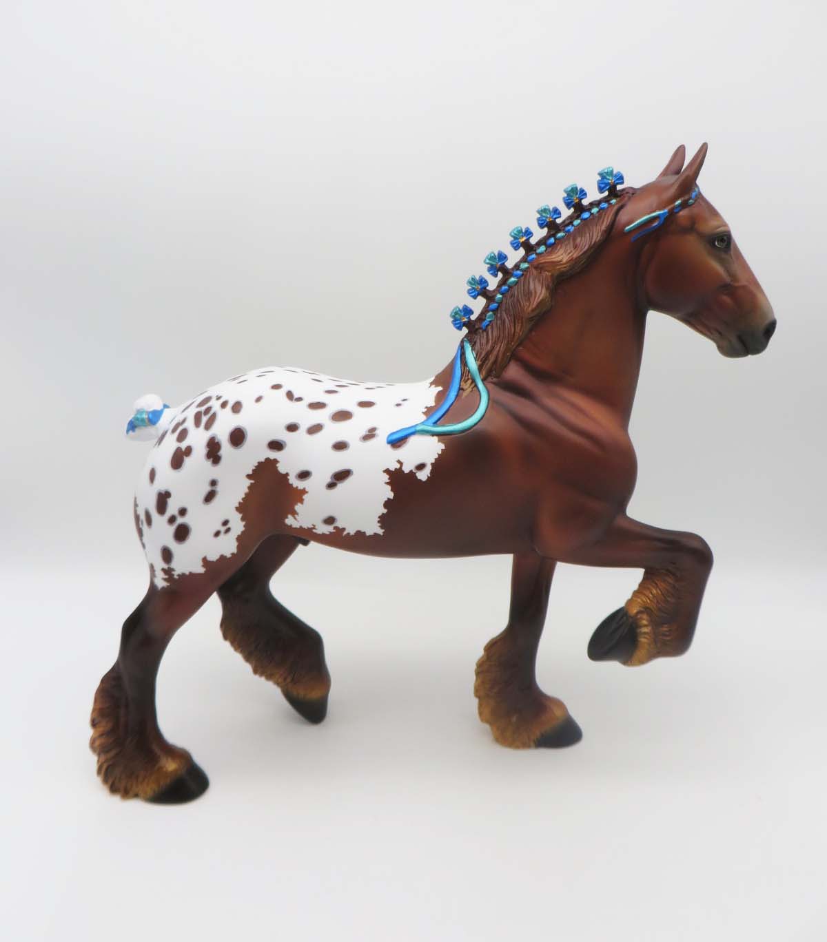 Under A Blanket Of Red - OOAK Chestnut Blanket Appy Trotting Drafter By Ellen Robbins - SHCF23