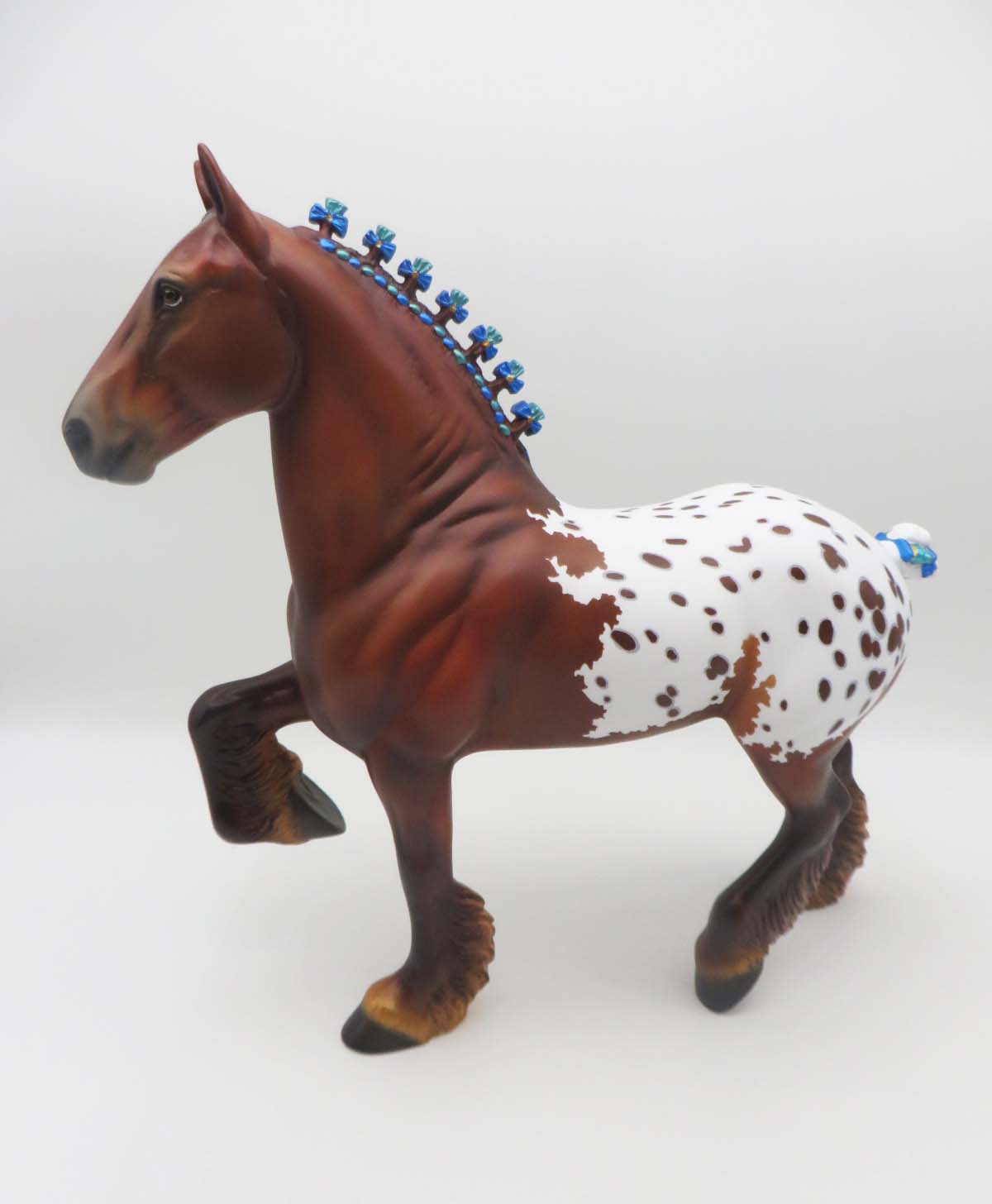 Under A Blanket Of Red - OOAK Chestnut Blanket Appy Trotting Drafter By Ellen Robbins - SHCF23