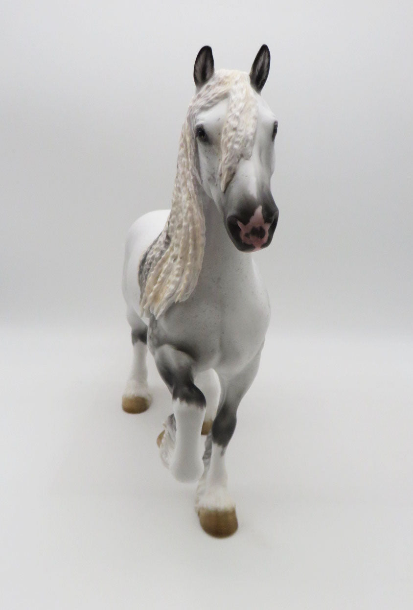 Valentino-OOAK Dapple Grey Shire Trotting Drafter By Myla Pearce 5/19/23