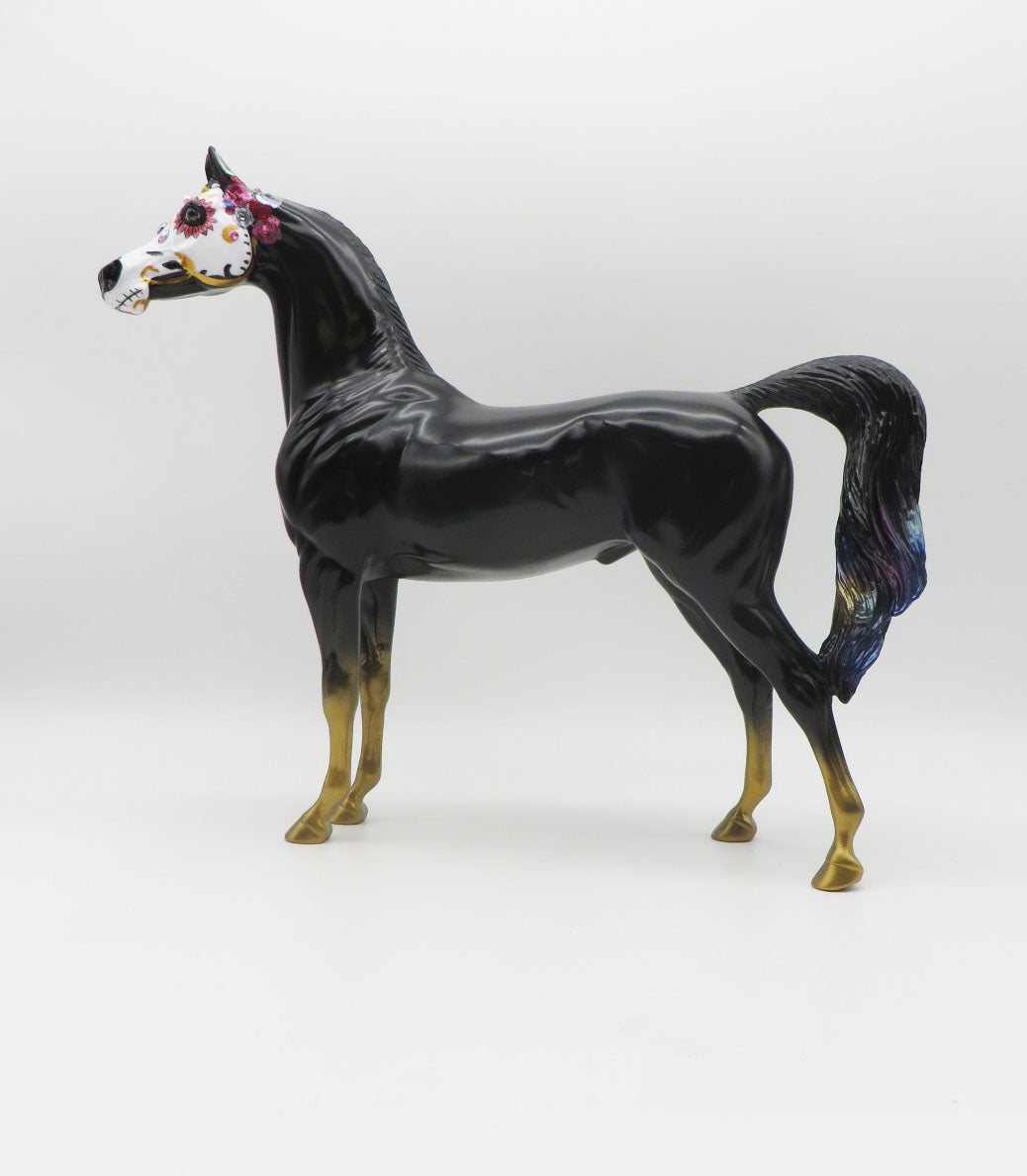 Vinox - OOAK - Sugar Skull Arabian with Bling & Holograpic Paint Effect - Painted by Jas Fanning - MM22