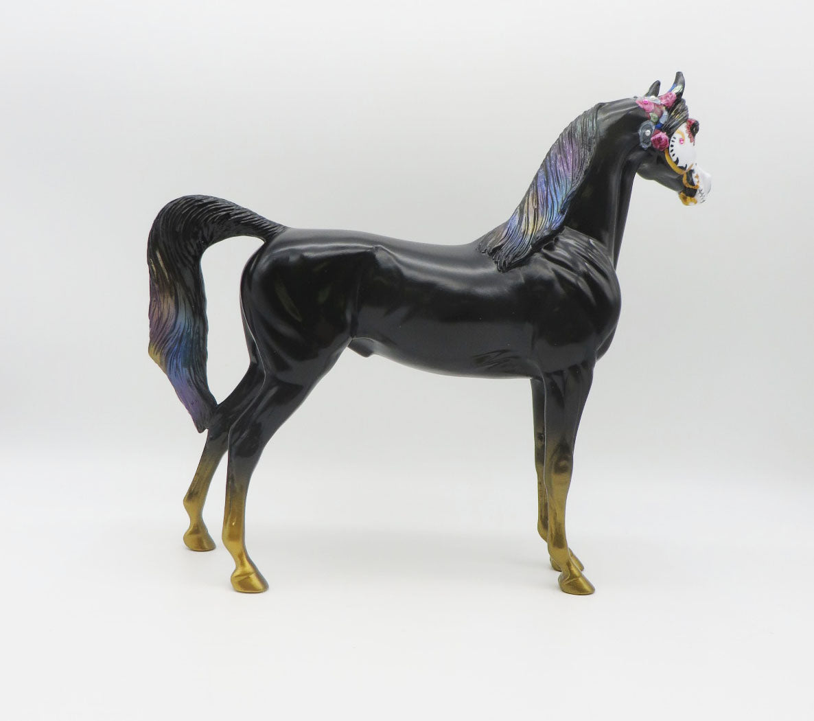 Vinox - OOAK - Sugar Skull Arabian with Bling &amp; Holograpic Paint Effect - Painted by Jas Fanning - MM22