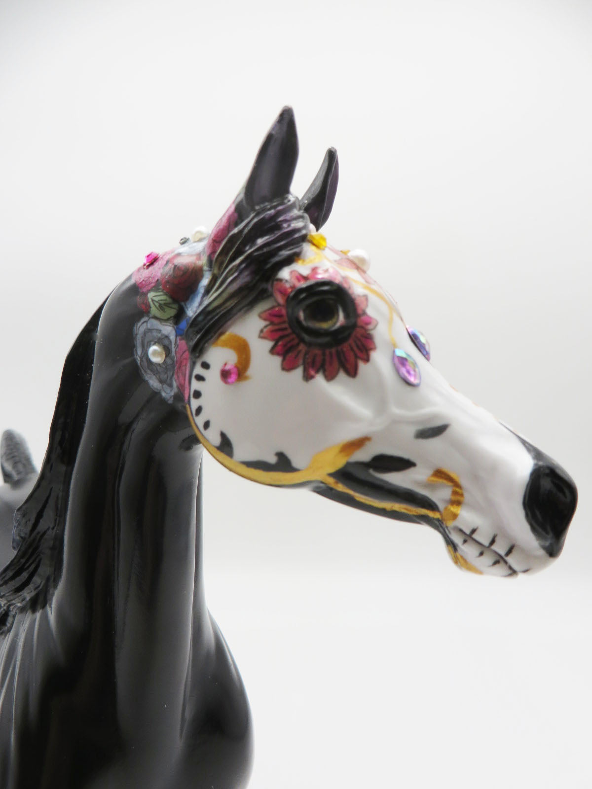 Vinox - OOAK - Sugar Skull Arabian with Bling &amp; Holograpic Paint Effect - Painted by Jas Fanning - MM22