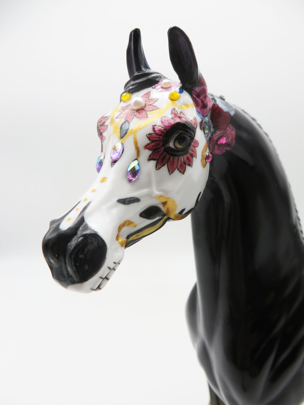Vinox - OOAK - Sugar Skull Arabian with Bling &amp; Holograpic Paint Effect - Painted by Jas Fanning - MM22