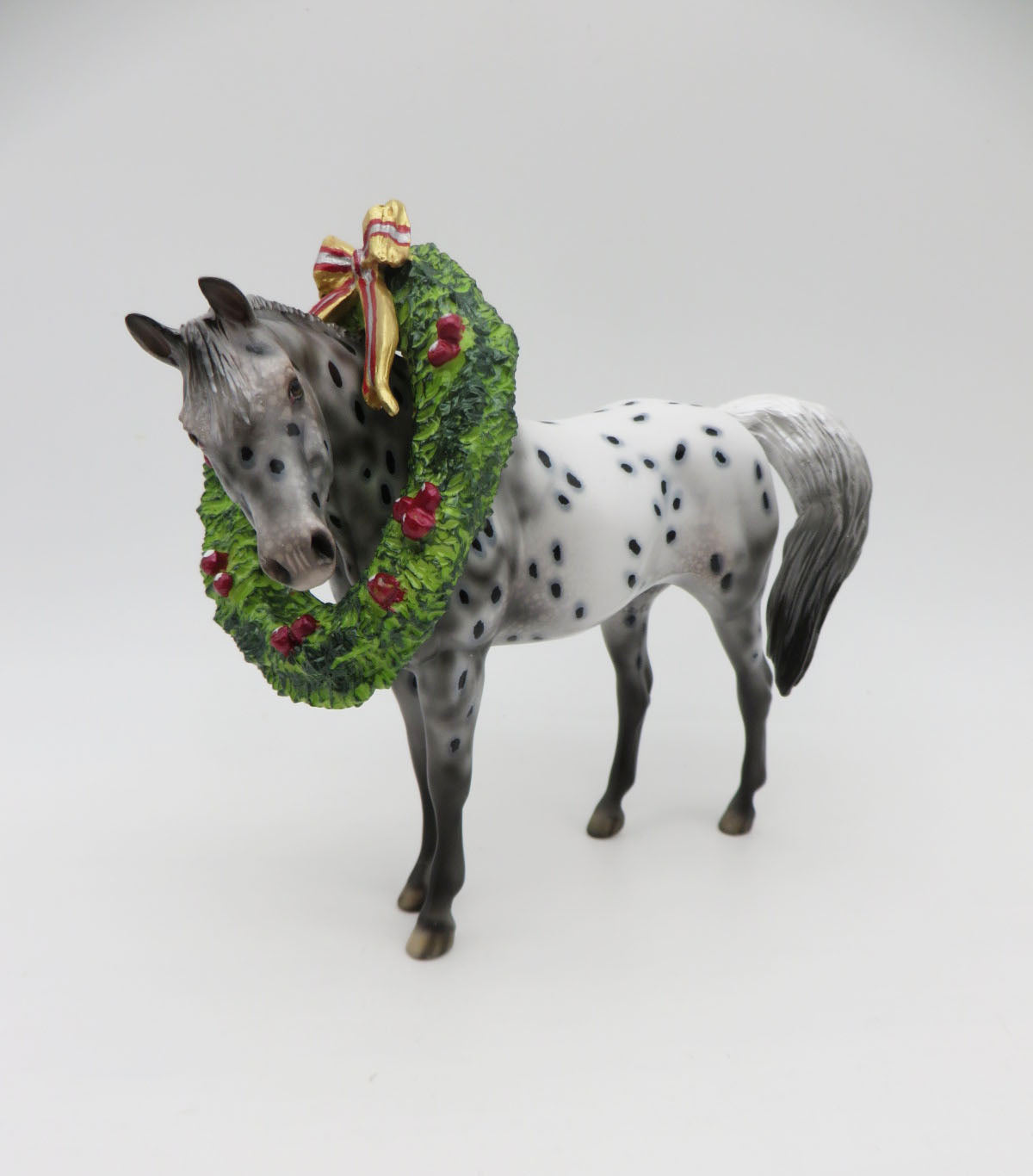 Welcome Winter - OOAK - Decorator Appaloosa Pebble Arabian with Wreath by Dawn Quick - Best Offers 12/27/22
