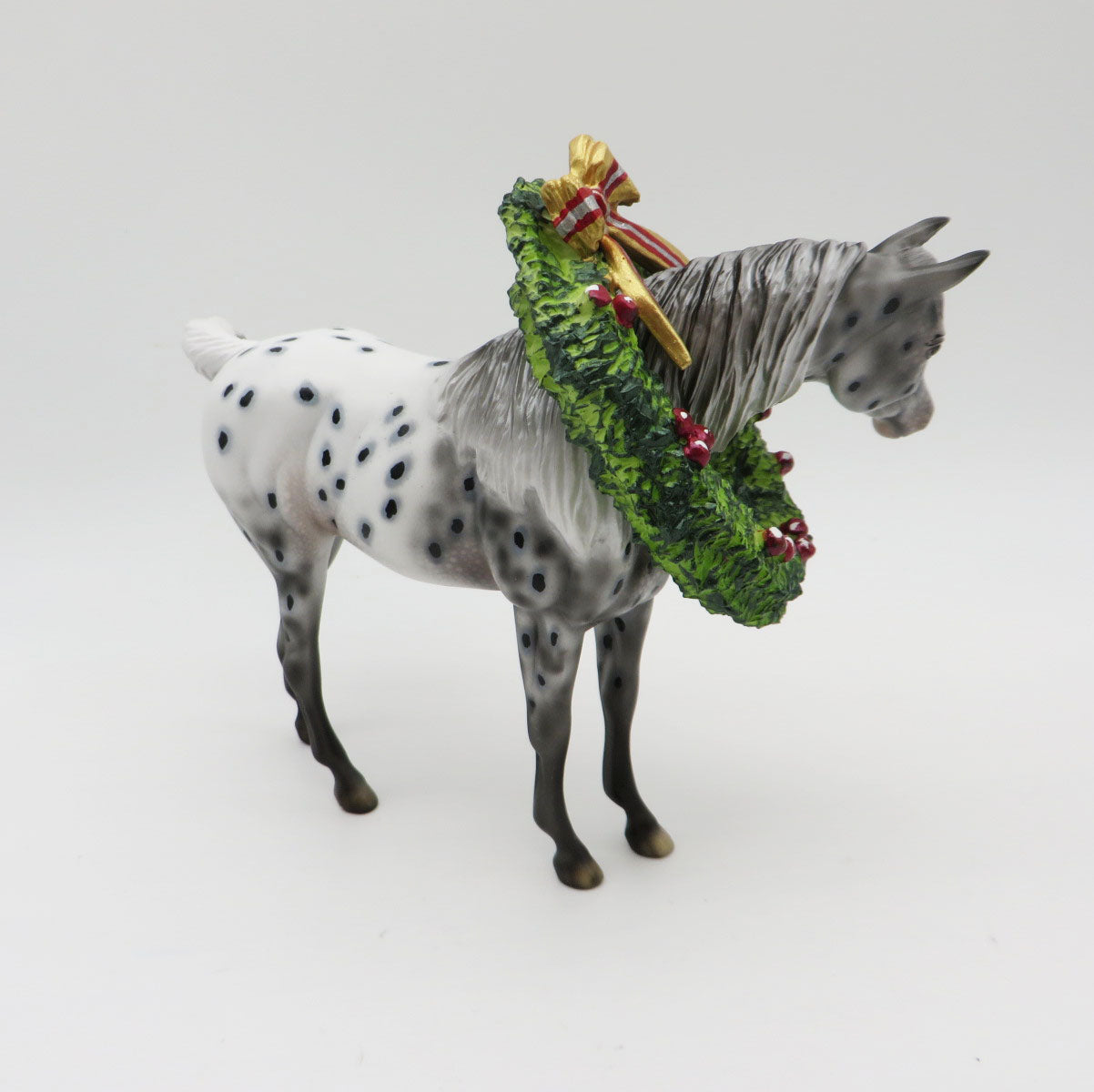 Welcome Winter - OOAK - Decorator Appaloosa Pebble Arabian with Wreath by Dawn Quick - Best Offers 12/27/22