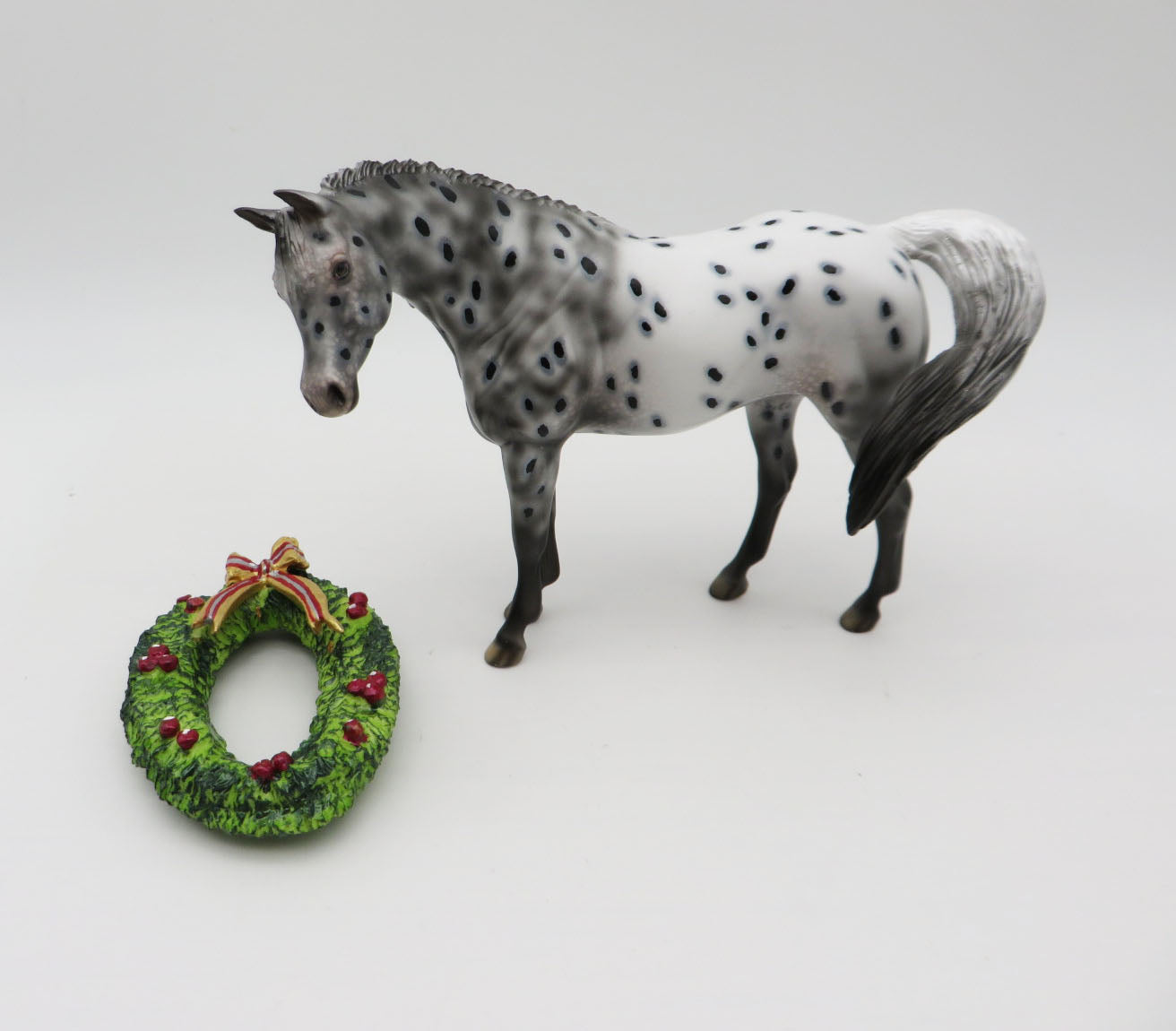 Welcome Winter - OOAK - Decorator Appaloosa Pebble Arabian with Wreath by Dawn Quick - Best Offers 12/27/22