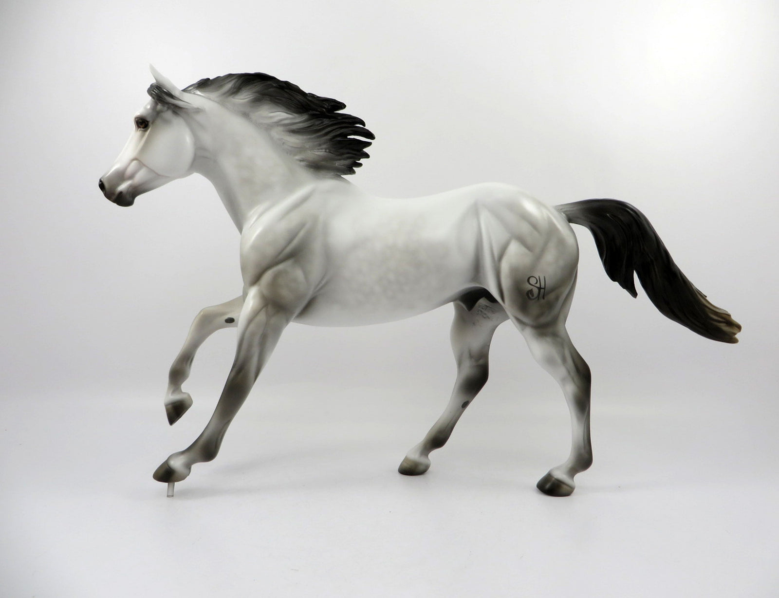 Wet Bar-LE-15 Dapple Grey Foundation Quarter Horse Painted By Julie Keim 3/12/21