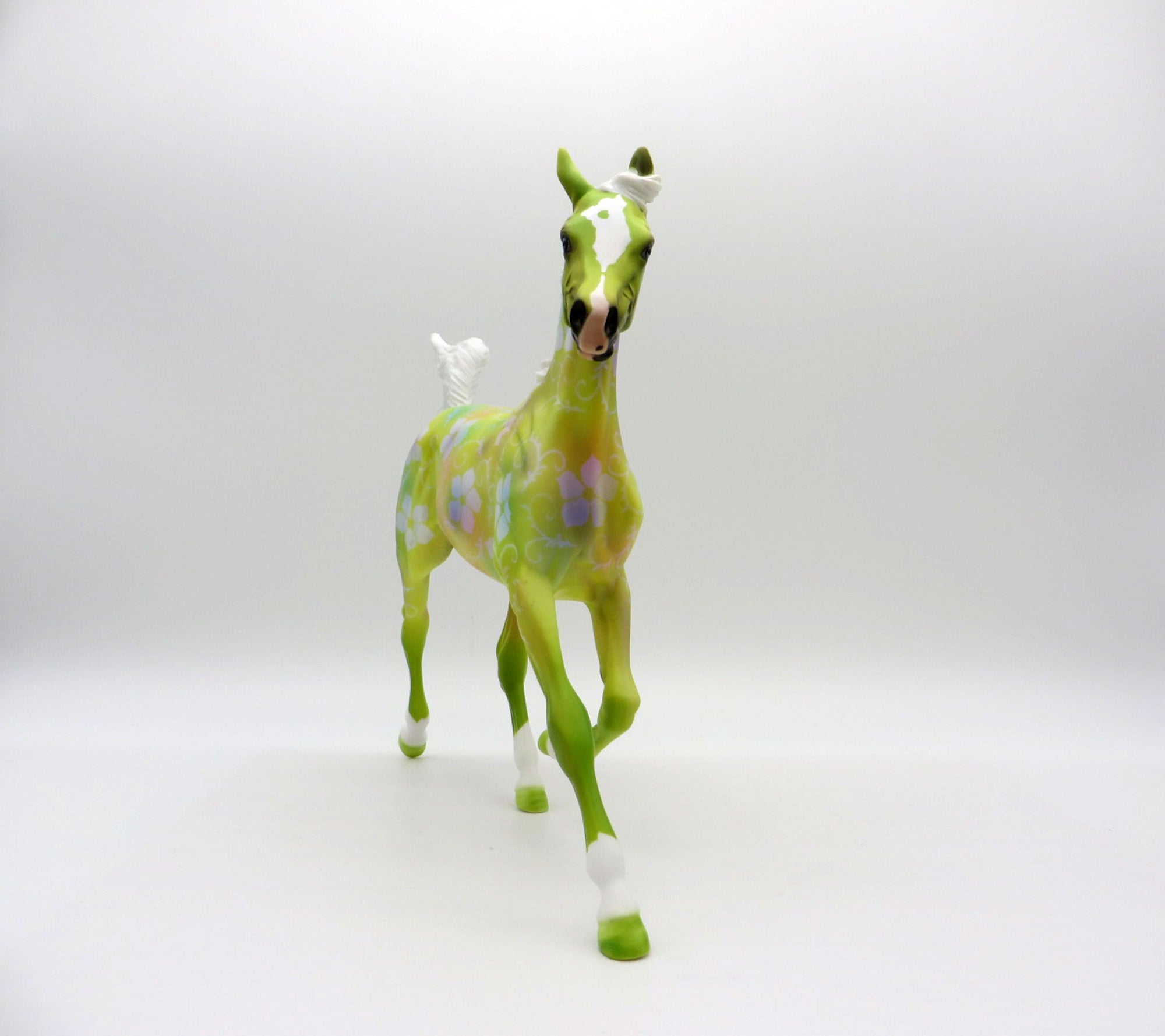 Yellow Flower-OOAK Deco Arabian Yearling Painted By Dawn Quick 6/25/21