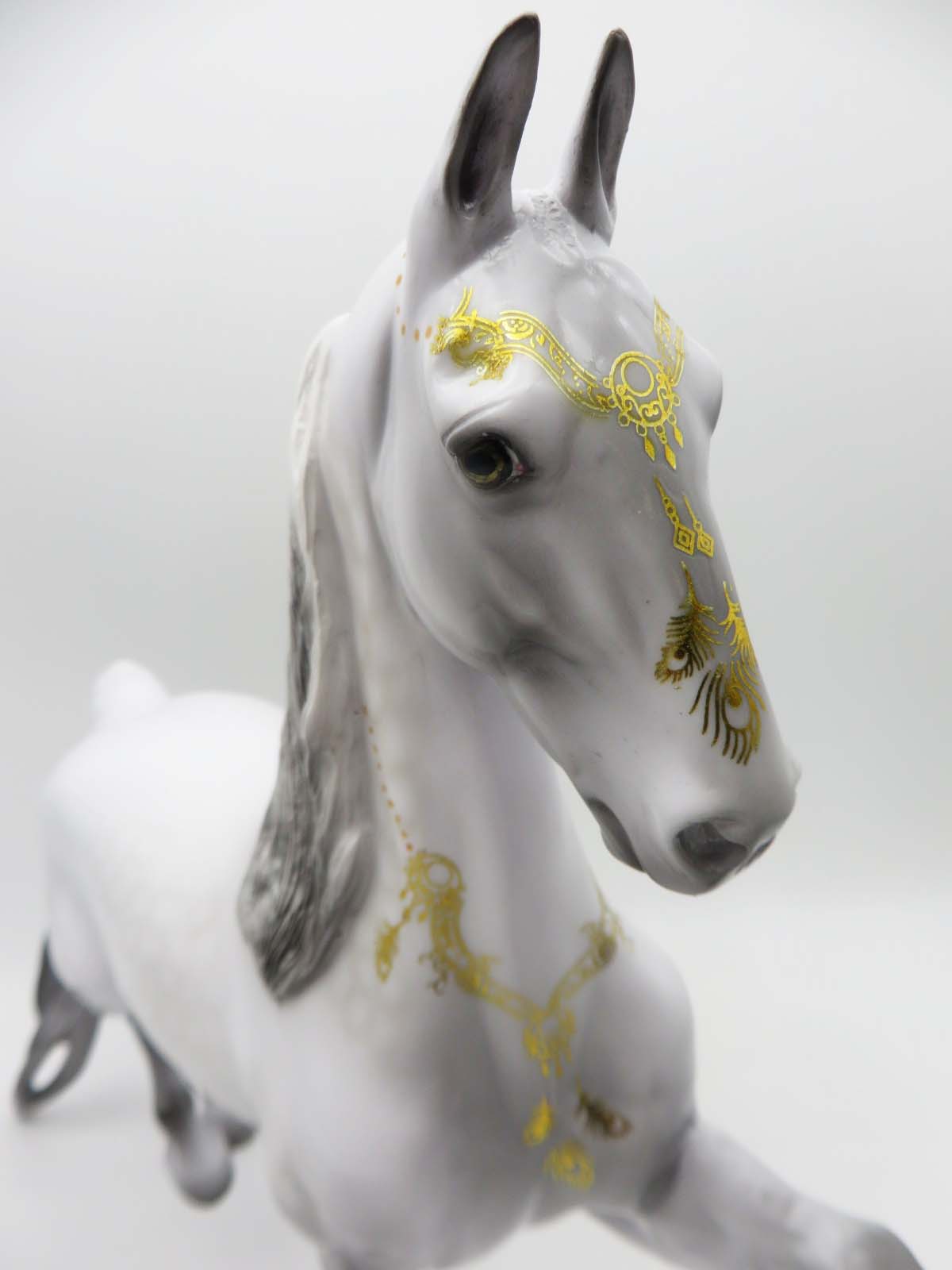 Your Highness OOAK Dappled Grey Glossy Deco Realistic Saddlebred By Dawn Quick EQ23