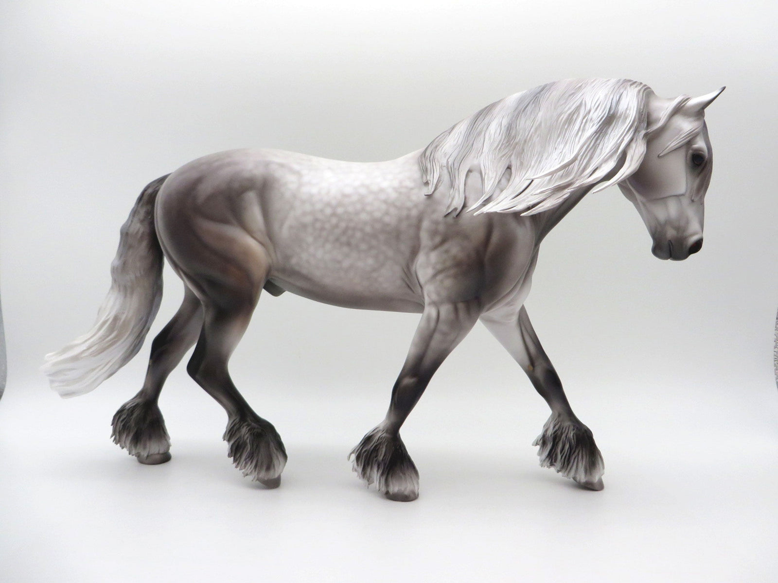 Yukon-OOAK Dapple Grey Irish Draft Painted By Caroline Boydston