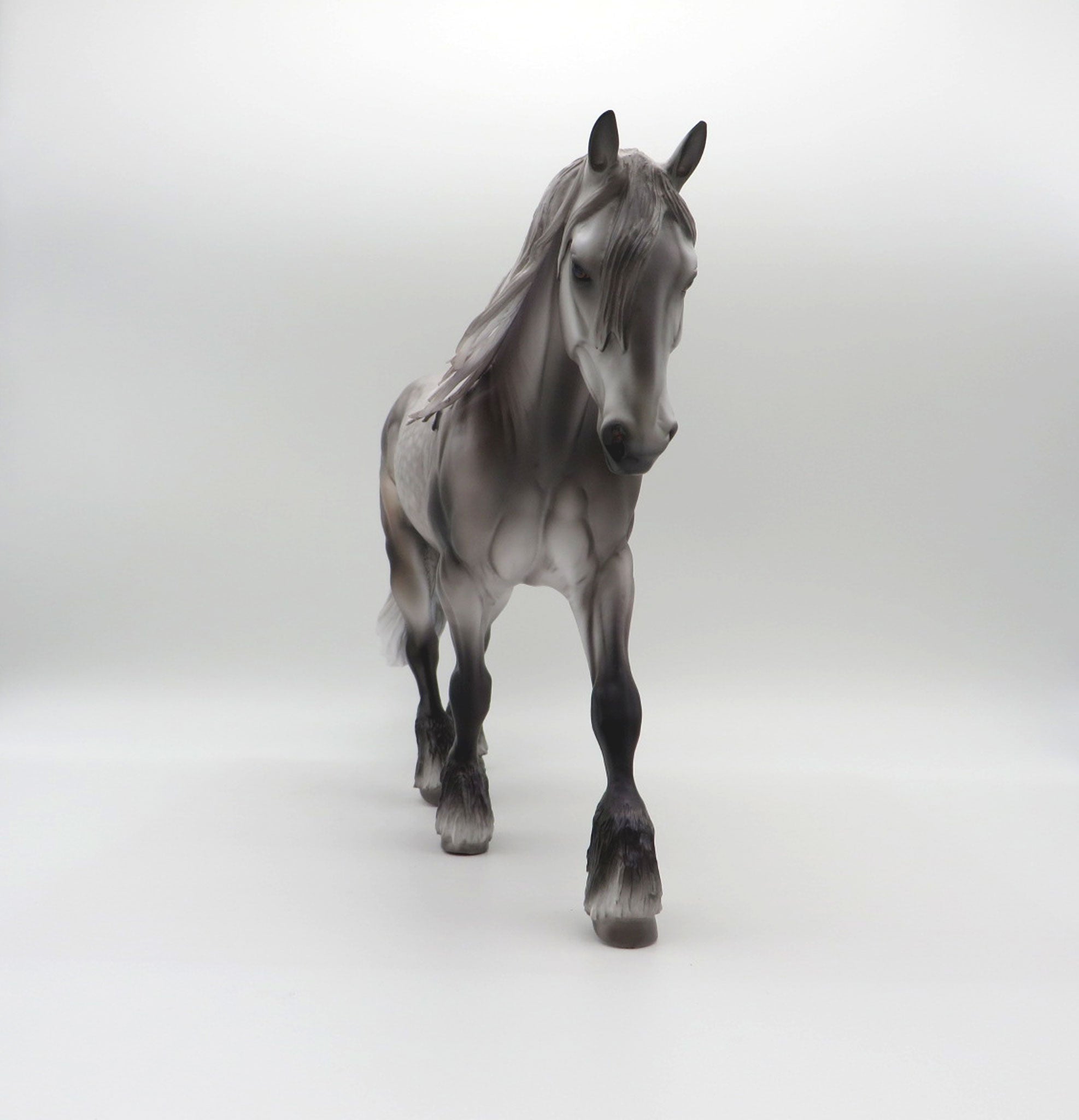 Yukon-OOAK Dapple Grey Irish Draft Painted By Caroline Boydston