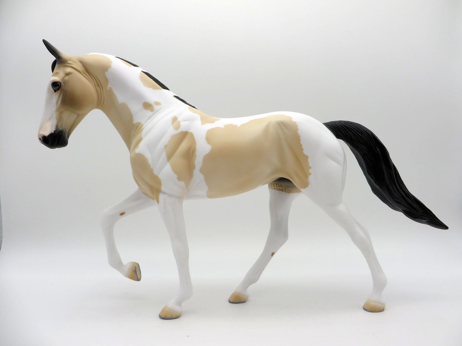 Zhongli-OOAK Buckskin Tobiano Tennessee Walker Painted By Julie Keim EQ 2021