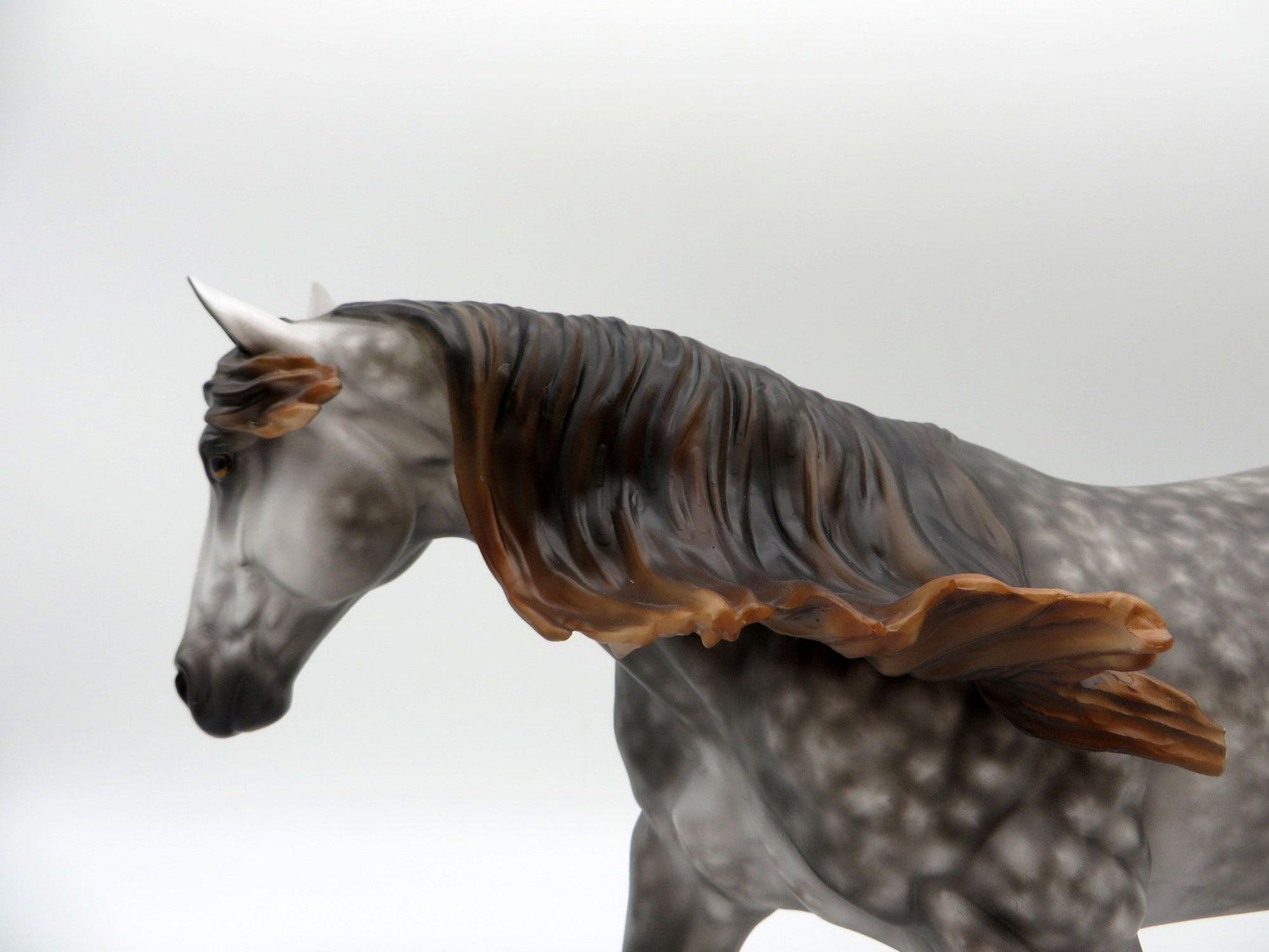 Zipper-OOAK Star Dapple Grey Running Stock Horse  SHCF 21