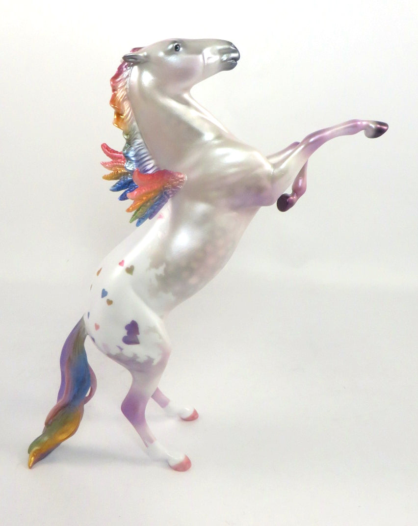 A DANDY DATE - OOAK DAPPLE GREY APPALOOSA  WITH ANGEL WINGS DECORATOR REARING PEBBLE BY AUDREY DIXON SB20