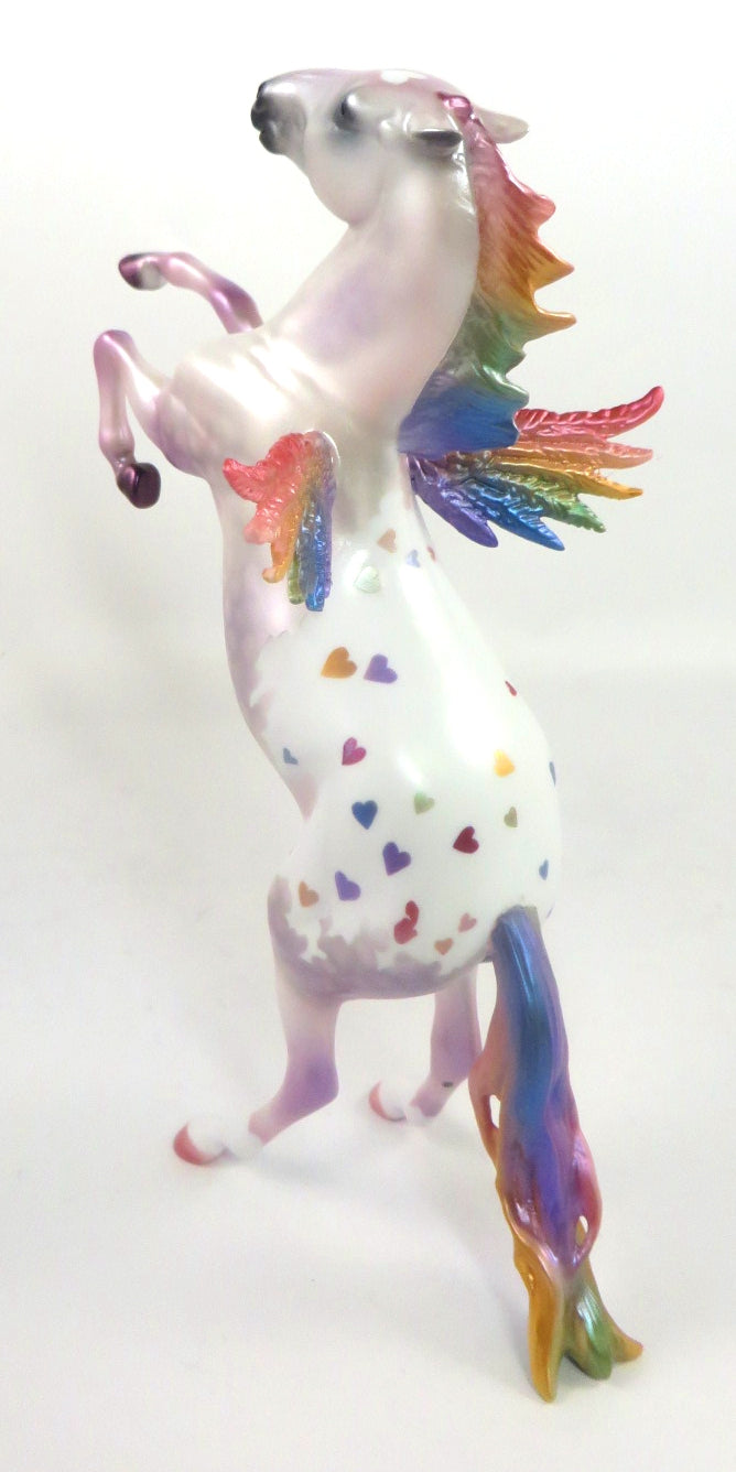 A DANDY DATE - OOAK DAPPLE GREY APPALOOSA  WITH ANGEL WINGS DECORATOR REARING PEBBLE BY AUDREY DIXON SB20