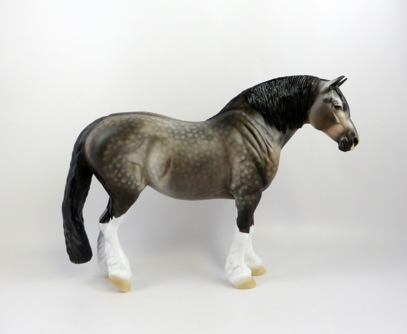 ACHARD-OOAK DAPPLE ROSE GREY HEAVY DRAFT MODEL HORSE EQ 19