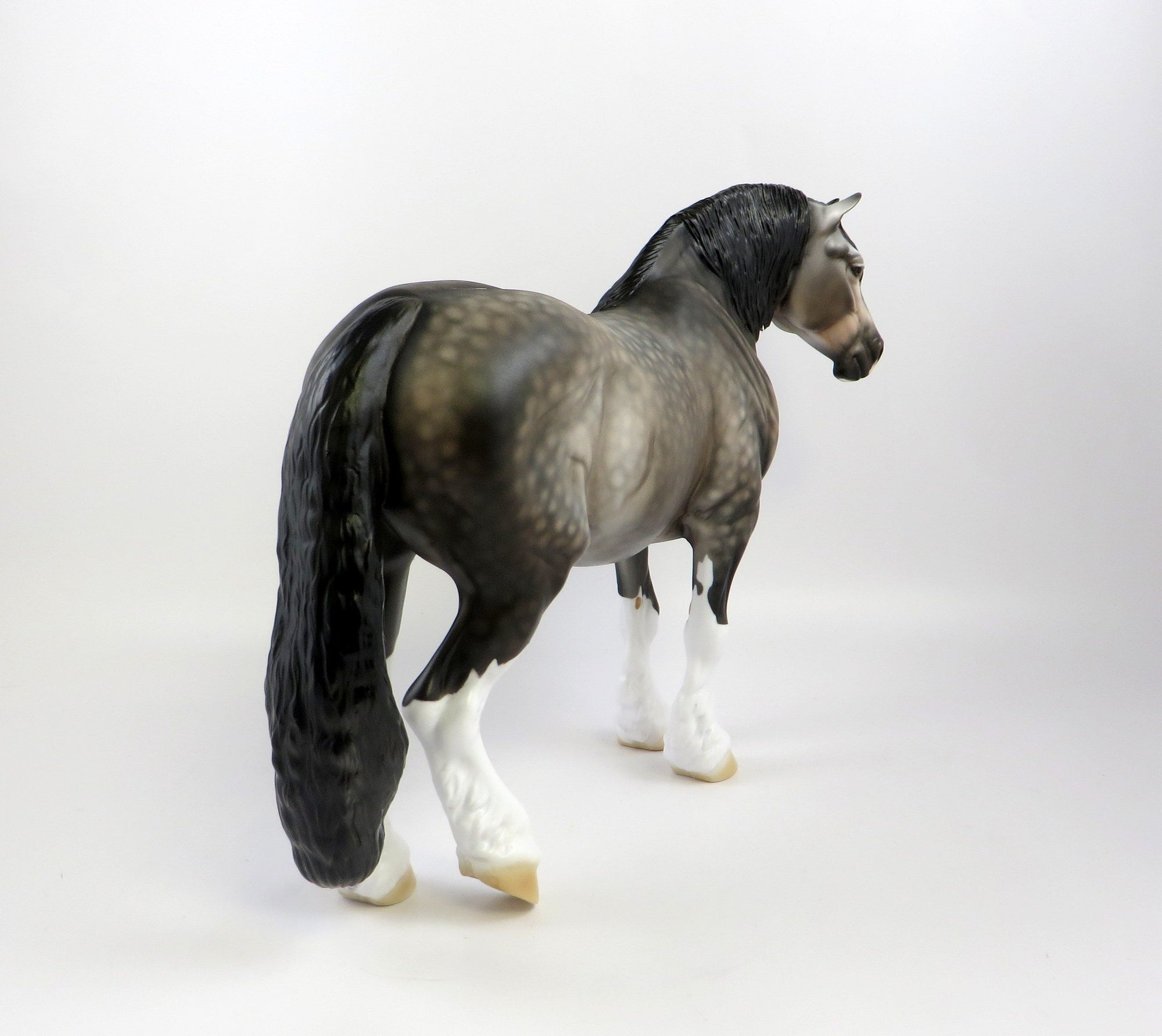 ACHARD-OOAK DAPPLE ROSE GREY HEAVY DRAFT MODEL HORSE EQ 19