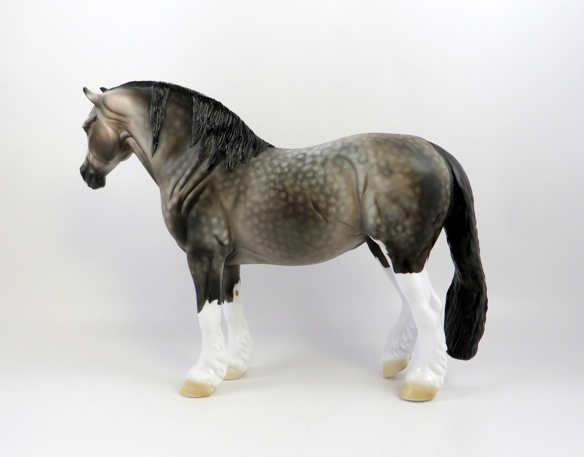 ACHARD-OOAK DAPPLE ROSE GREY HEAVY DRAFT MODEL HORSE EQ 19