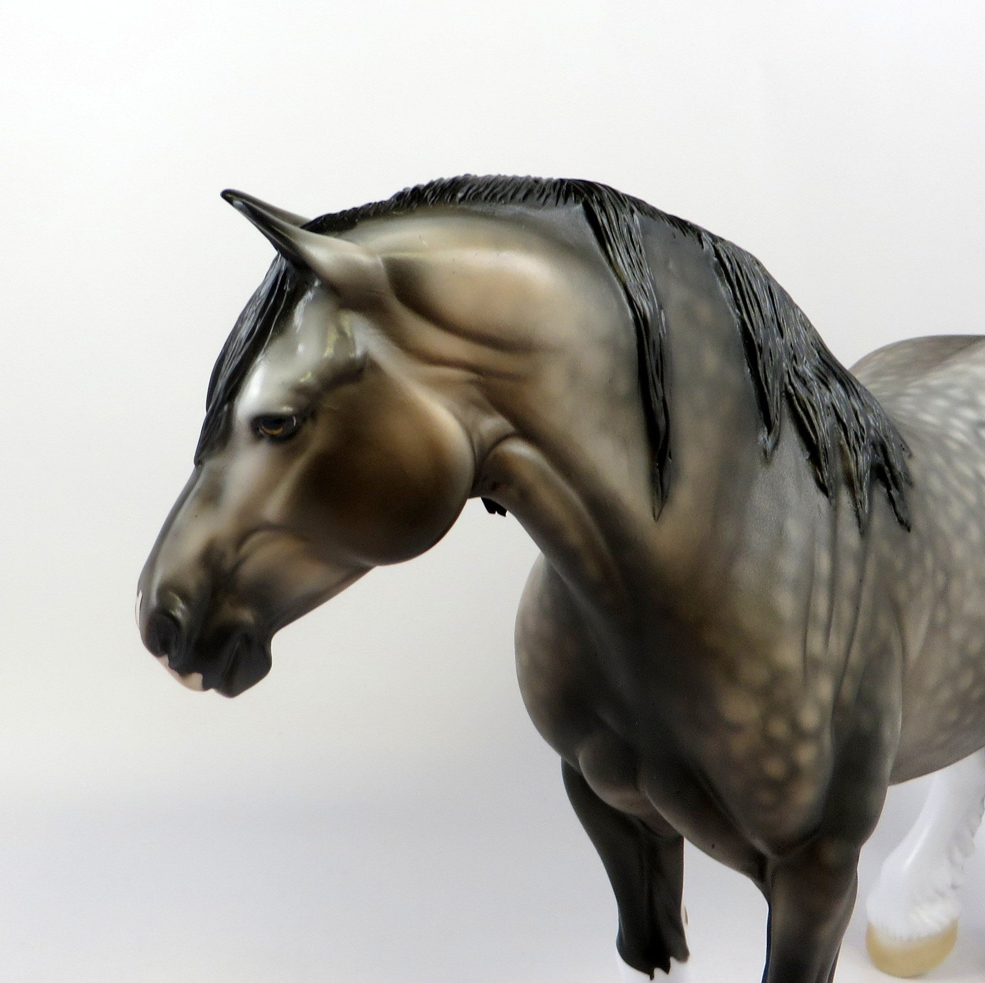 ACHARD-OOAK DAPPLE ROSE GREY HEAVY DRAFT MODEL HORSE EQ 19
