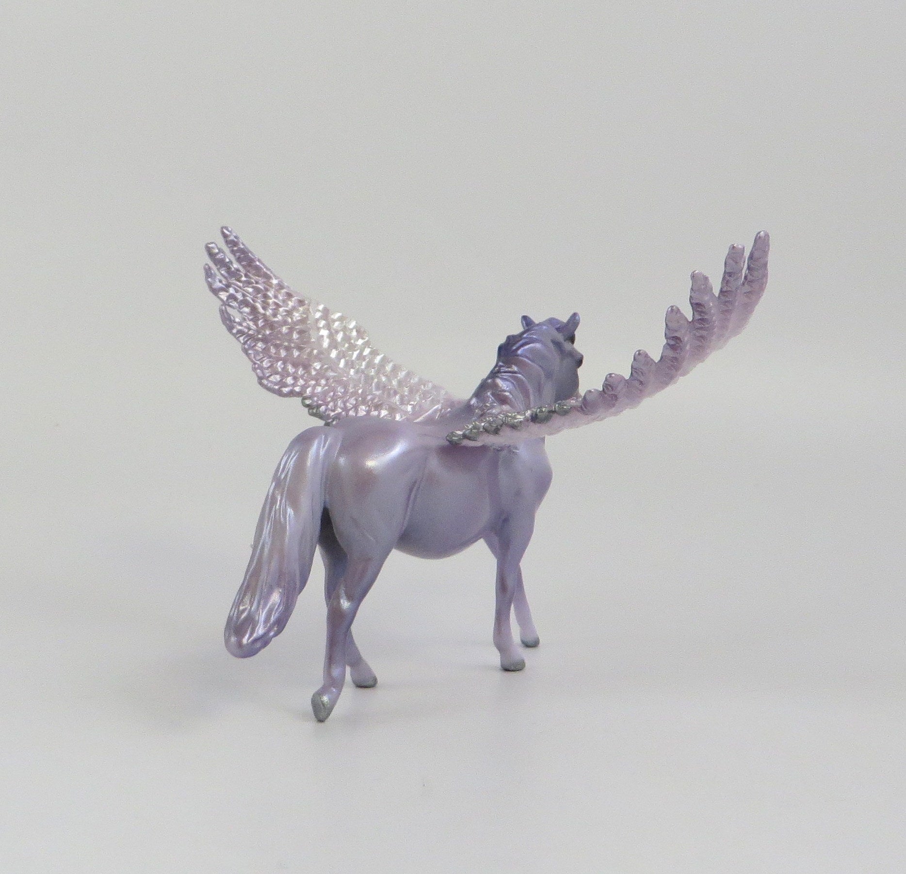 ADELA-OOAK LAVENDER PEGASUS PONY CHIP MODEL HORSE EQ 19