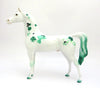AIDEN - OOAK ST. PATRICKS DAY DECORATOR WITH LUCKY HORSE SHOE  ARABIAN MODEL HORSE BY JAS FANNING 3/6/20
