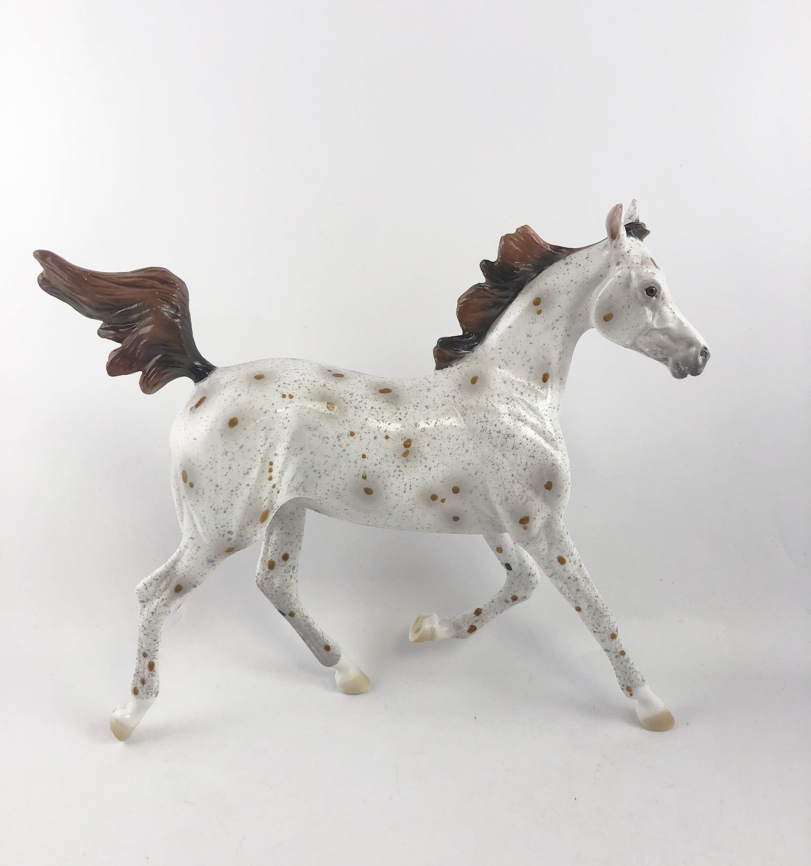 SALTED CARAMEL -OOAK CHESTNUT SPOTTED YEARLING MODEL HORSE MM19