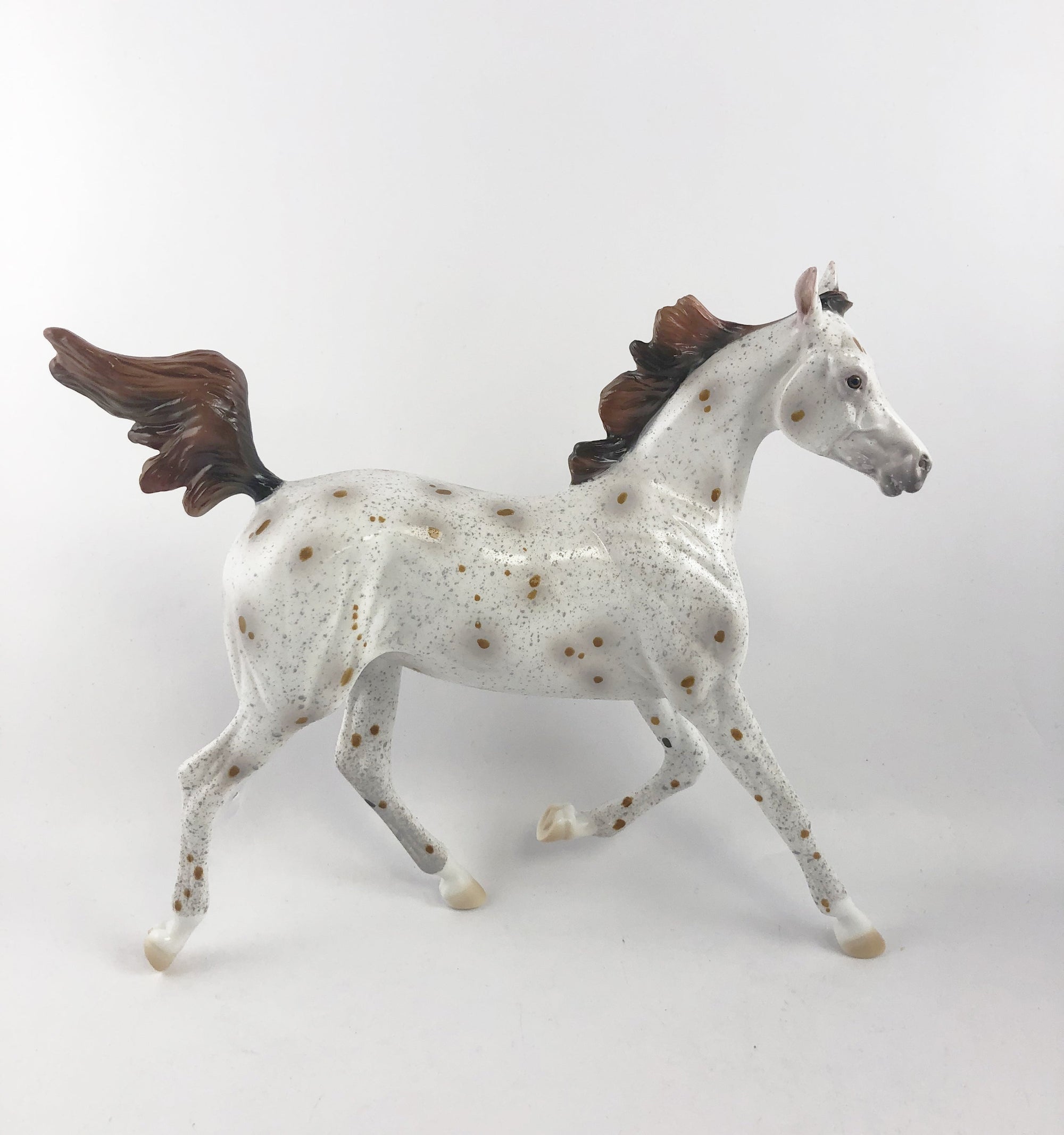 SALTED CARAMEL -OOAK CHESTNUT SPOTTED YEARLING MODEL HORSE MM19