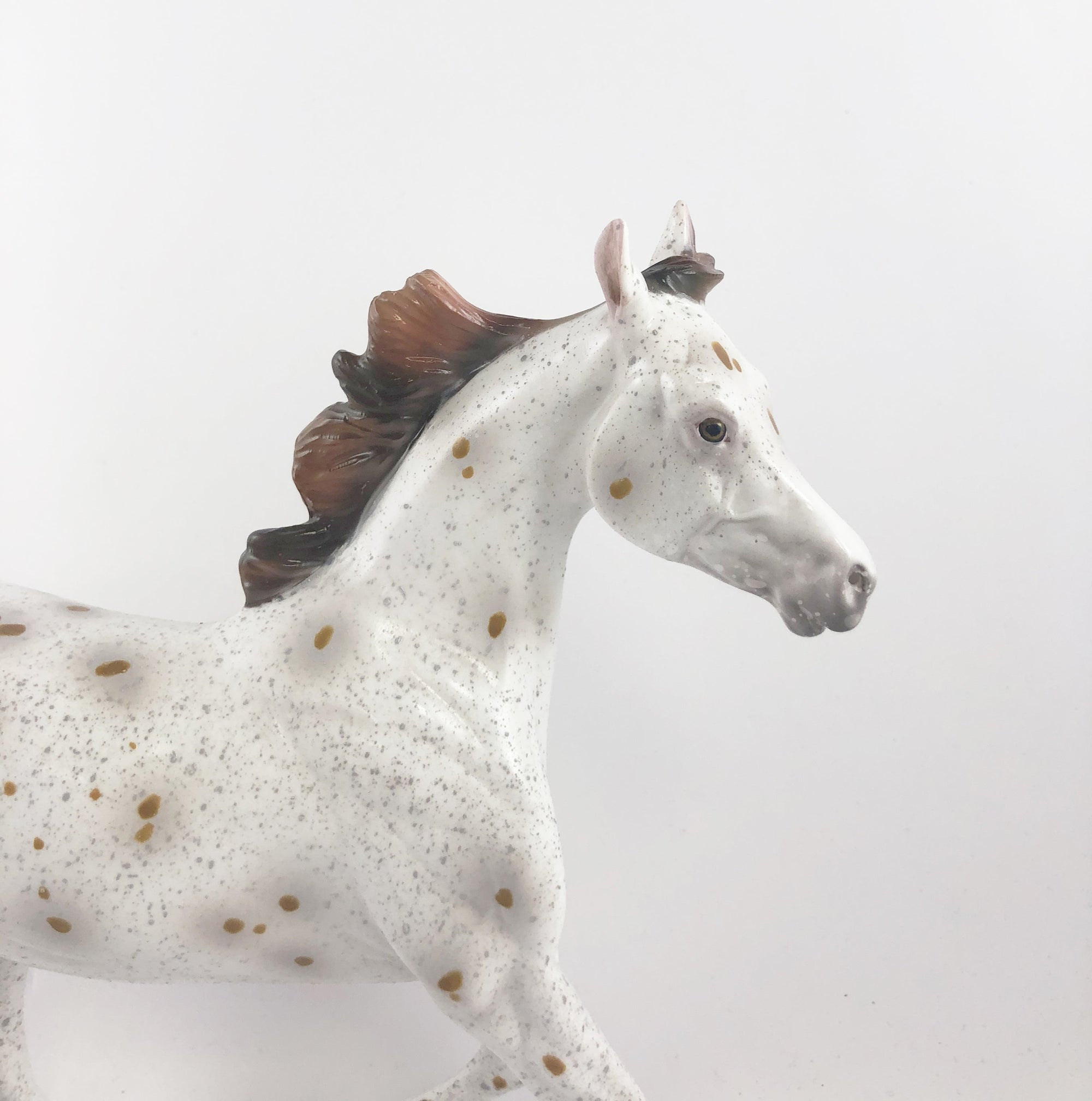 SALTED CARAMEL -OOAK CHESTNUT SPOTTED YEARLING MODEL HORSE MM19