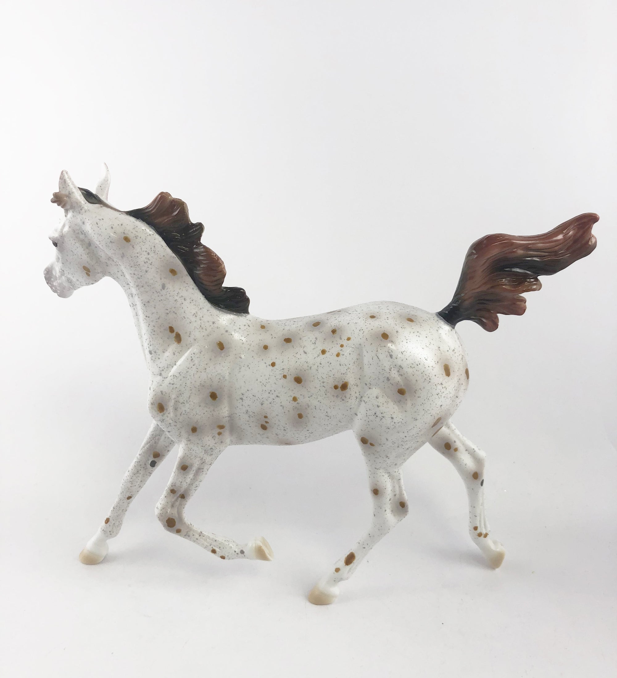 SALTED CARAMEL -OOAK CHESTNUT SPOTTED YEARLING MODEL HORSE MM19