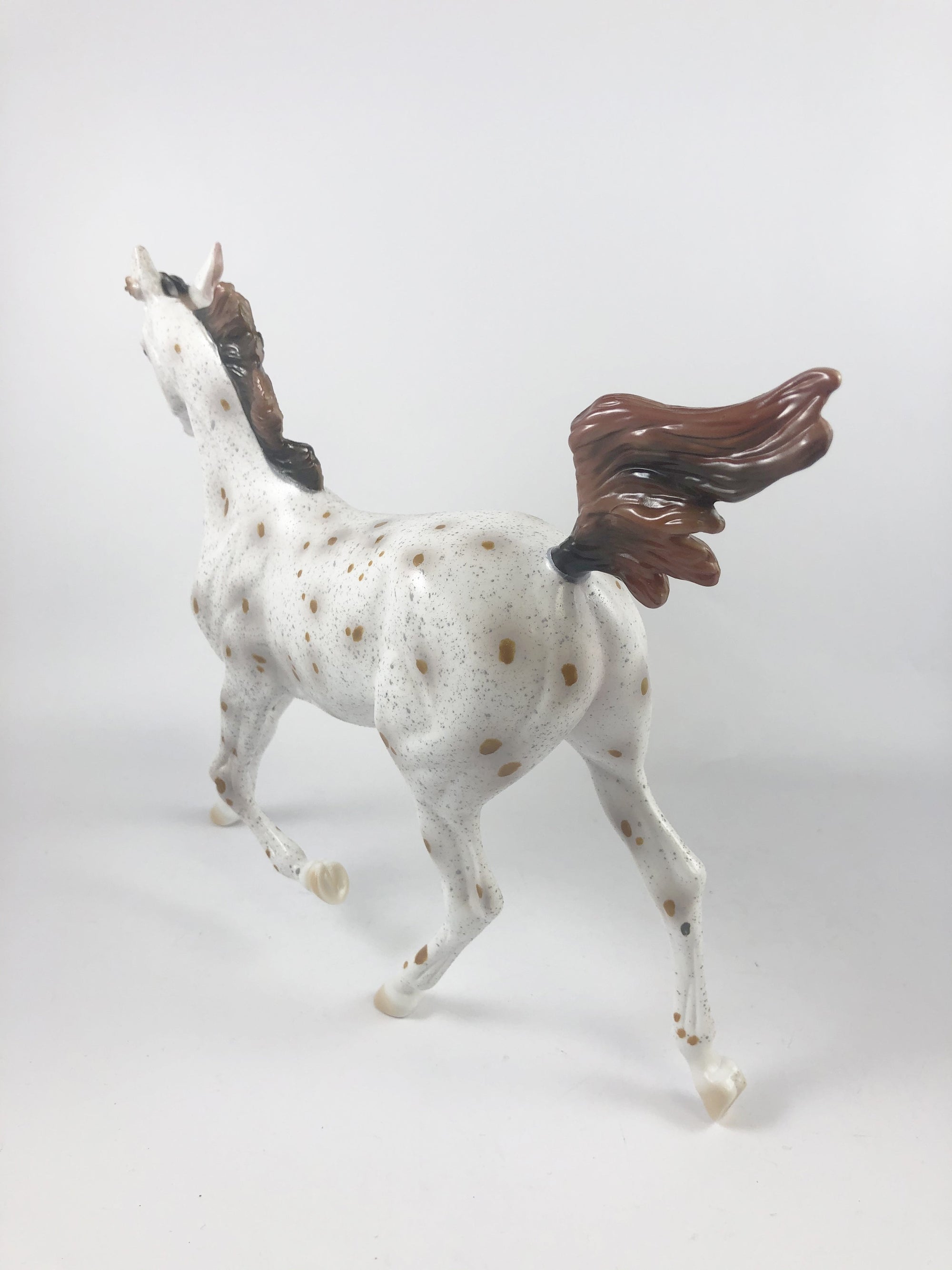 SALTED CARAMEL -OOAK CHESTNUT SPOTTED YEARLING MODEL HORSE MM19