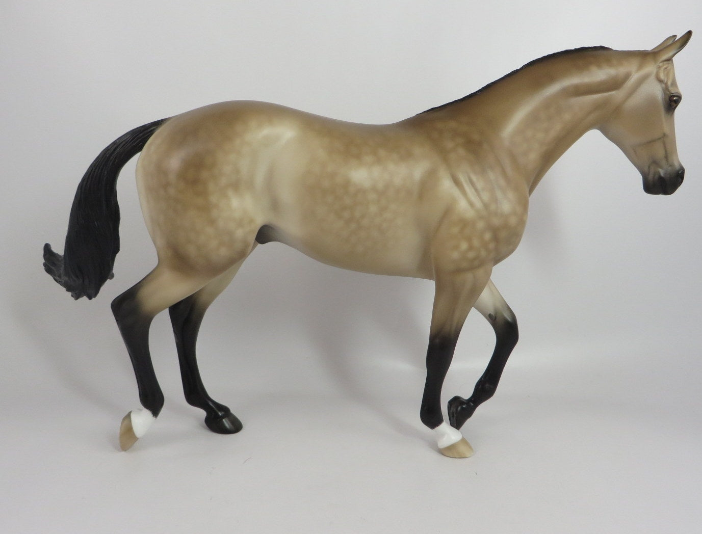 ALFRED-OOAK STAR DAPPLE BUCKSKIN THOROUGHBRED BY SHERYL LEISURE WHS 19