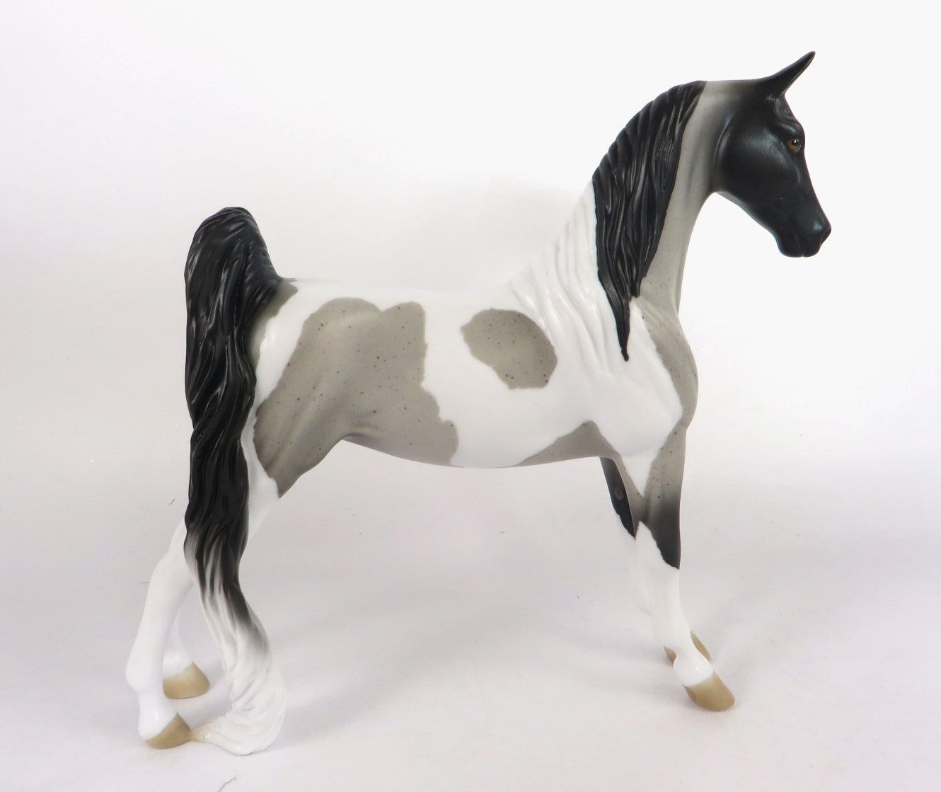 AMAZING PEACE -- OOAK BLUE ROAN PINTO SADDLEBRED PEBBLES BY AUDREY DIXON WHS19