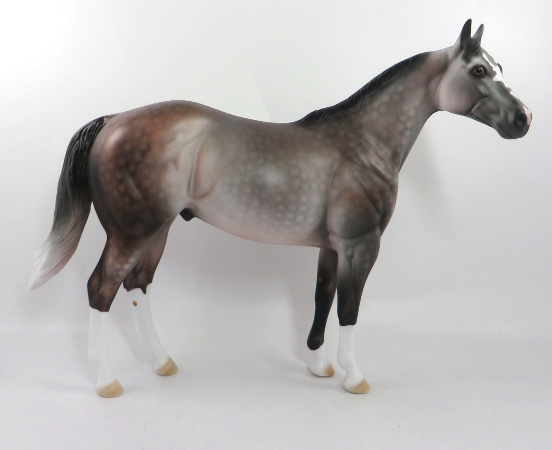 AMBITIOUS-OOAK DAPPLE ROSE GREY ISH MODEL HORSE 1/7/20