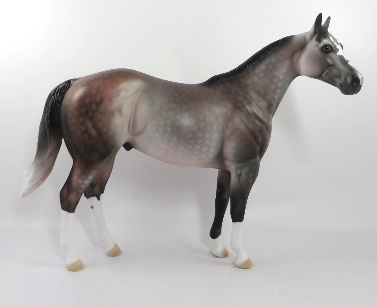 AMBITIOUS-OOAK DAPPLE ROSE GREY ISH MODEL HORSE 1/7/20